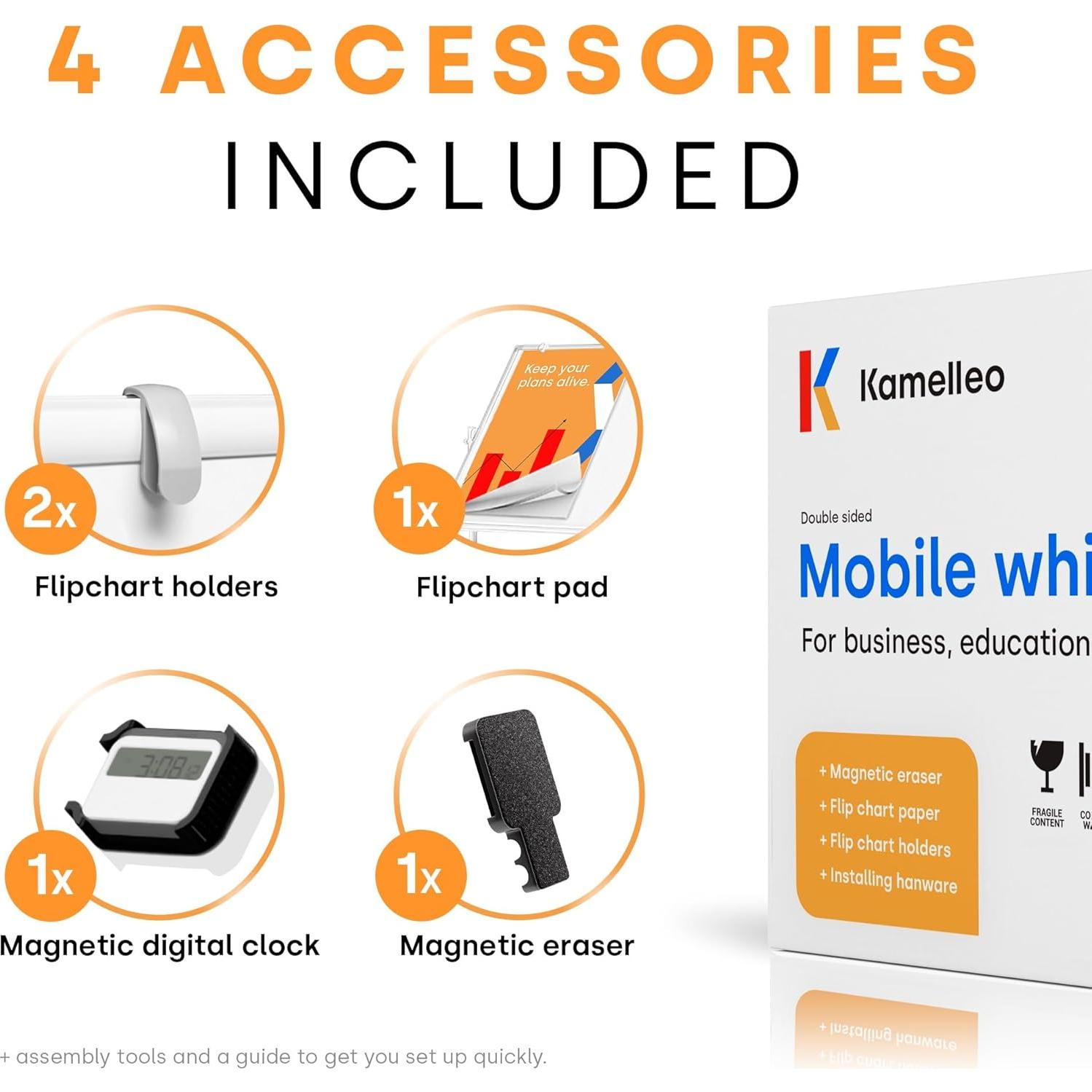 Pizarra Blanca Borrable Móvil KAMELLEO 121,9x91,4 cm