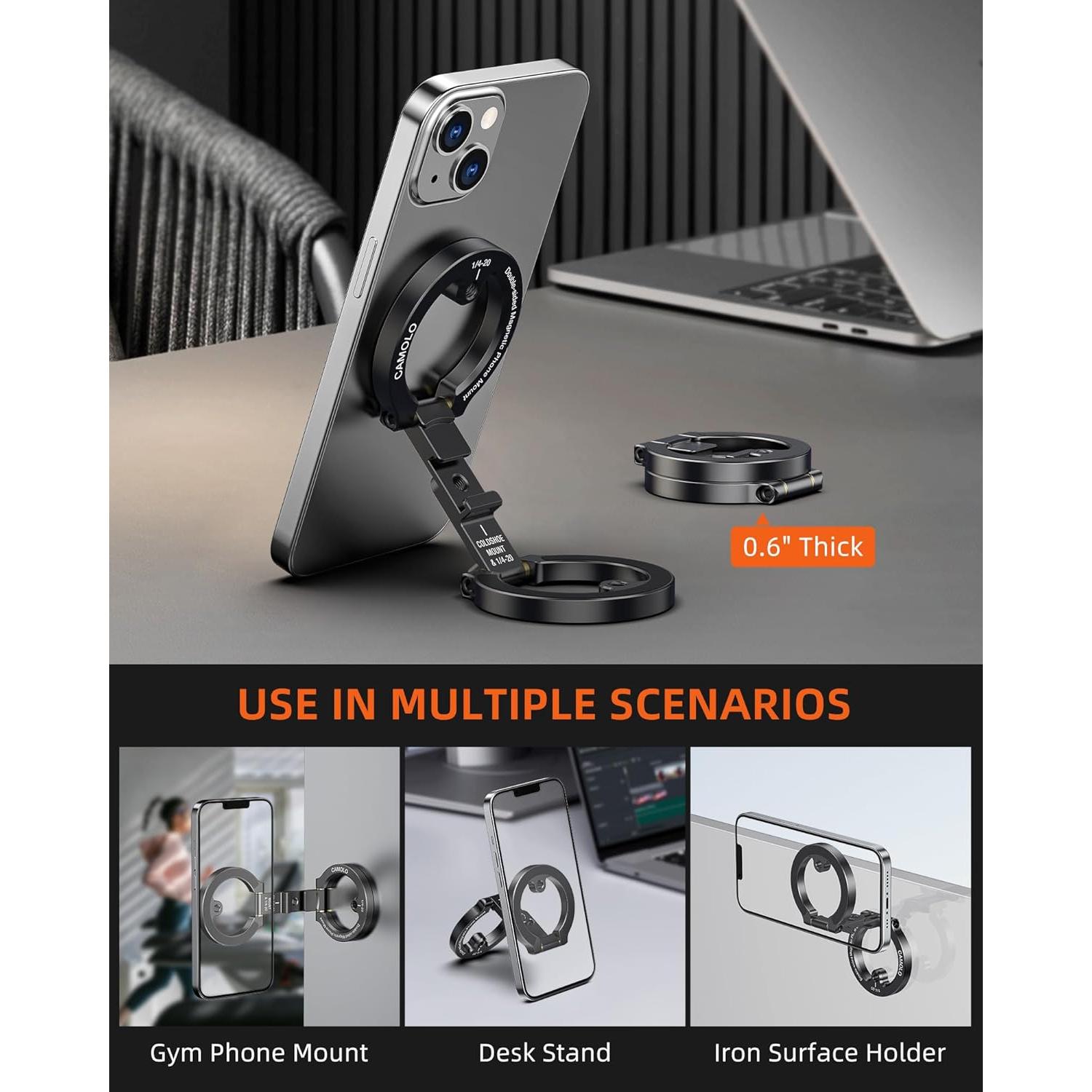 Soporte Magnético Doble para Teléfono CAMOLO Negro