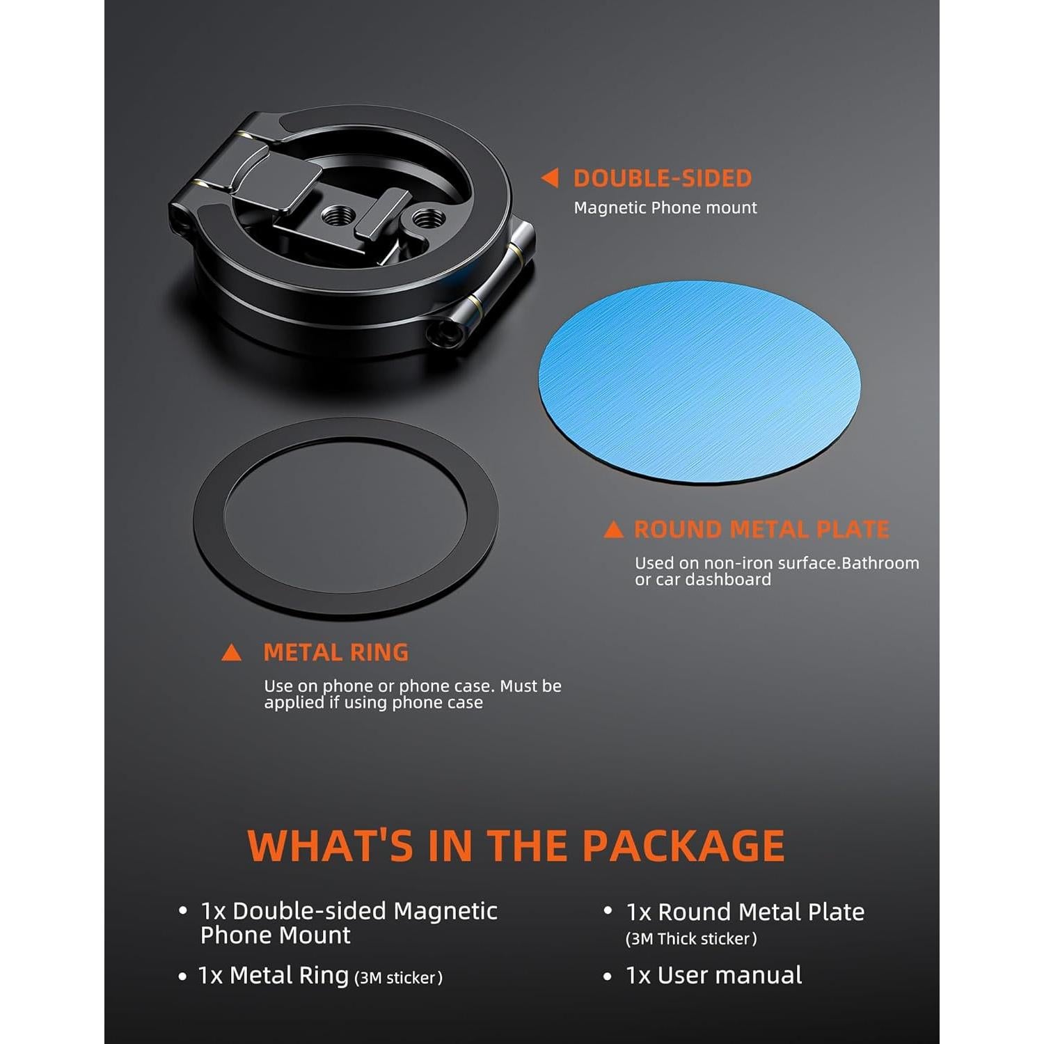 Soporte Magnético Doble para Teléfono CAMOLO Negro