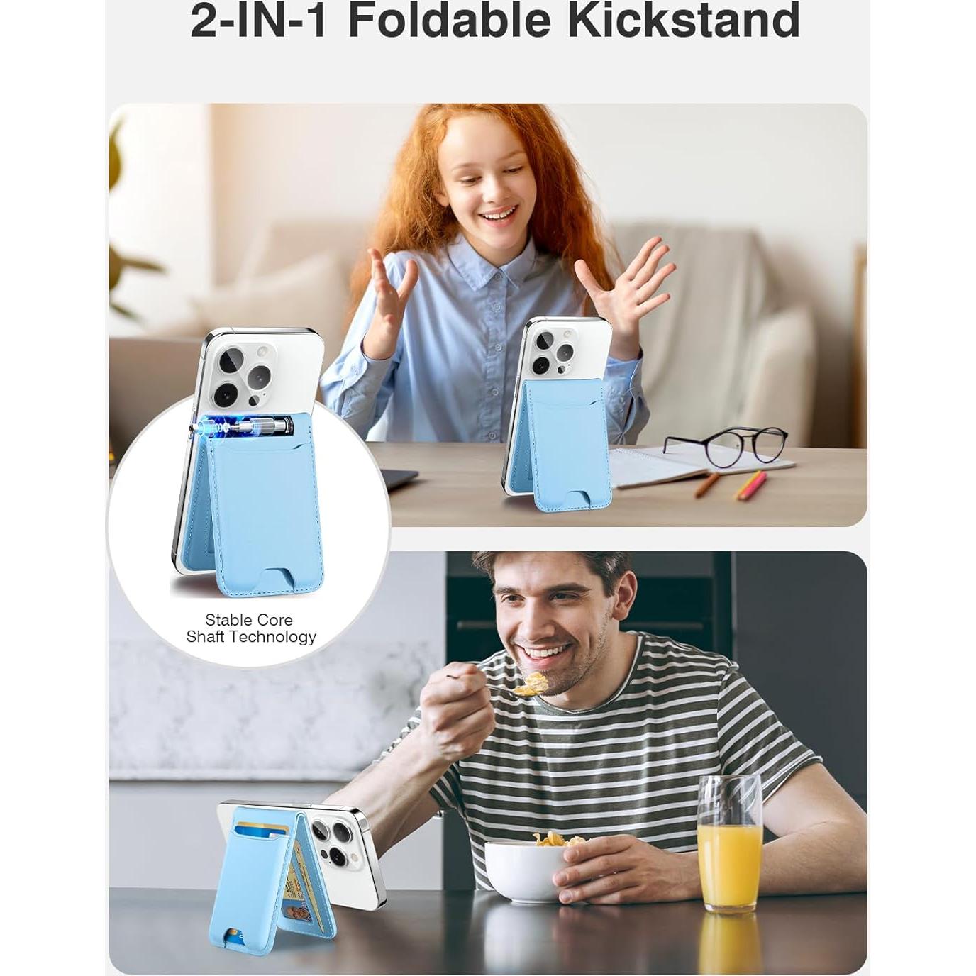 Cartera Magnética TopMade para iPhone 16/15/14/13/12 - Hielo Blanco