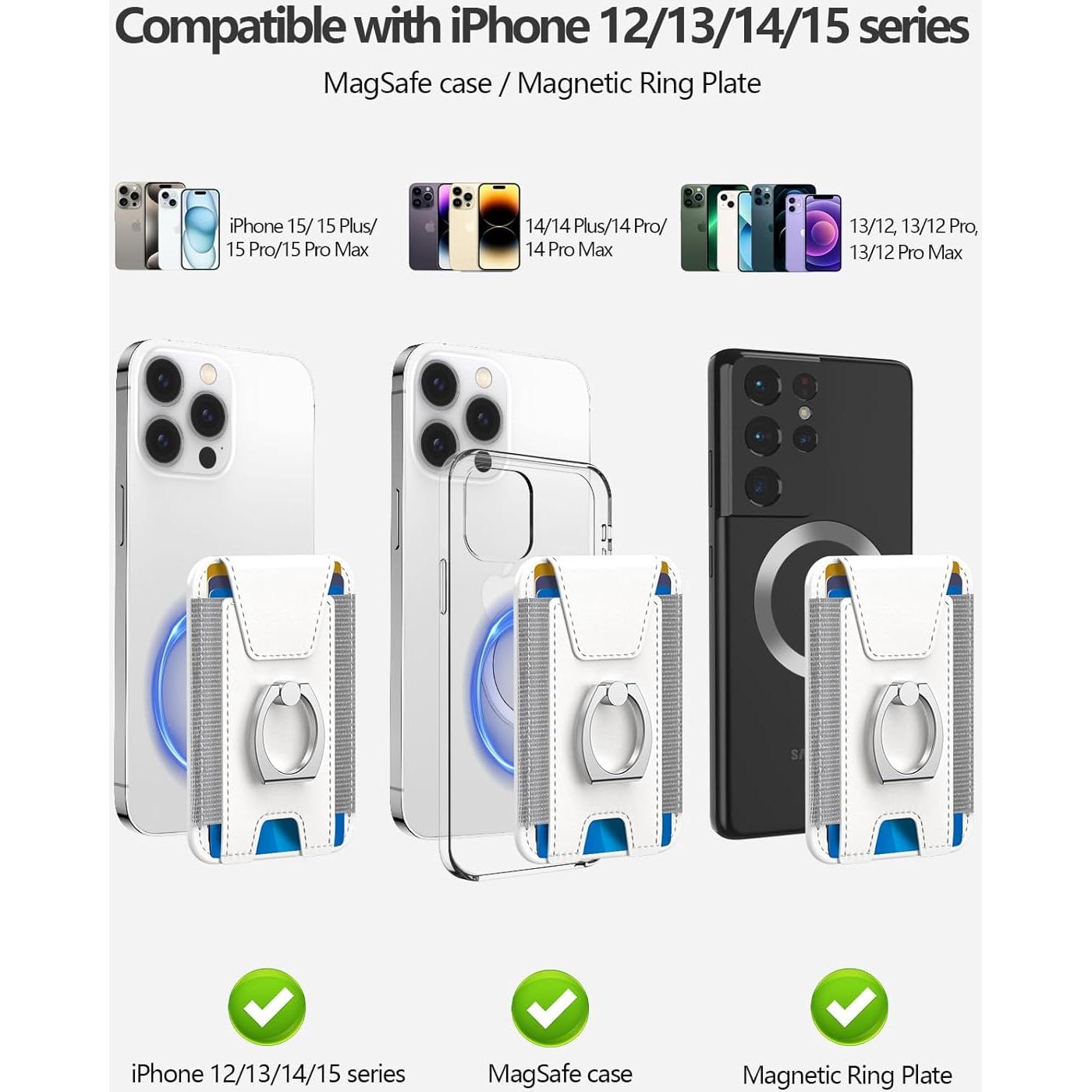 Cartera Magnética ExtreLife para iPhone 16/15/14/13/12, Blanco