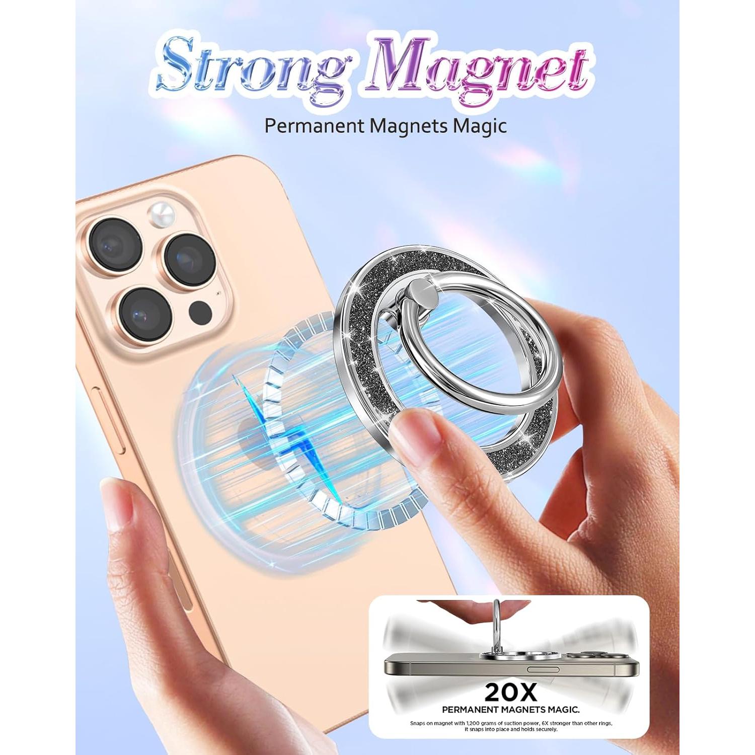 Soporte Magnético para Teléfono LISEVO Anillo Dedo Negro