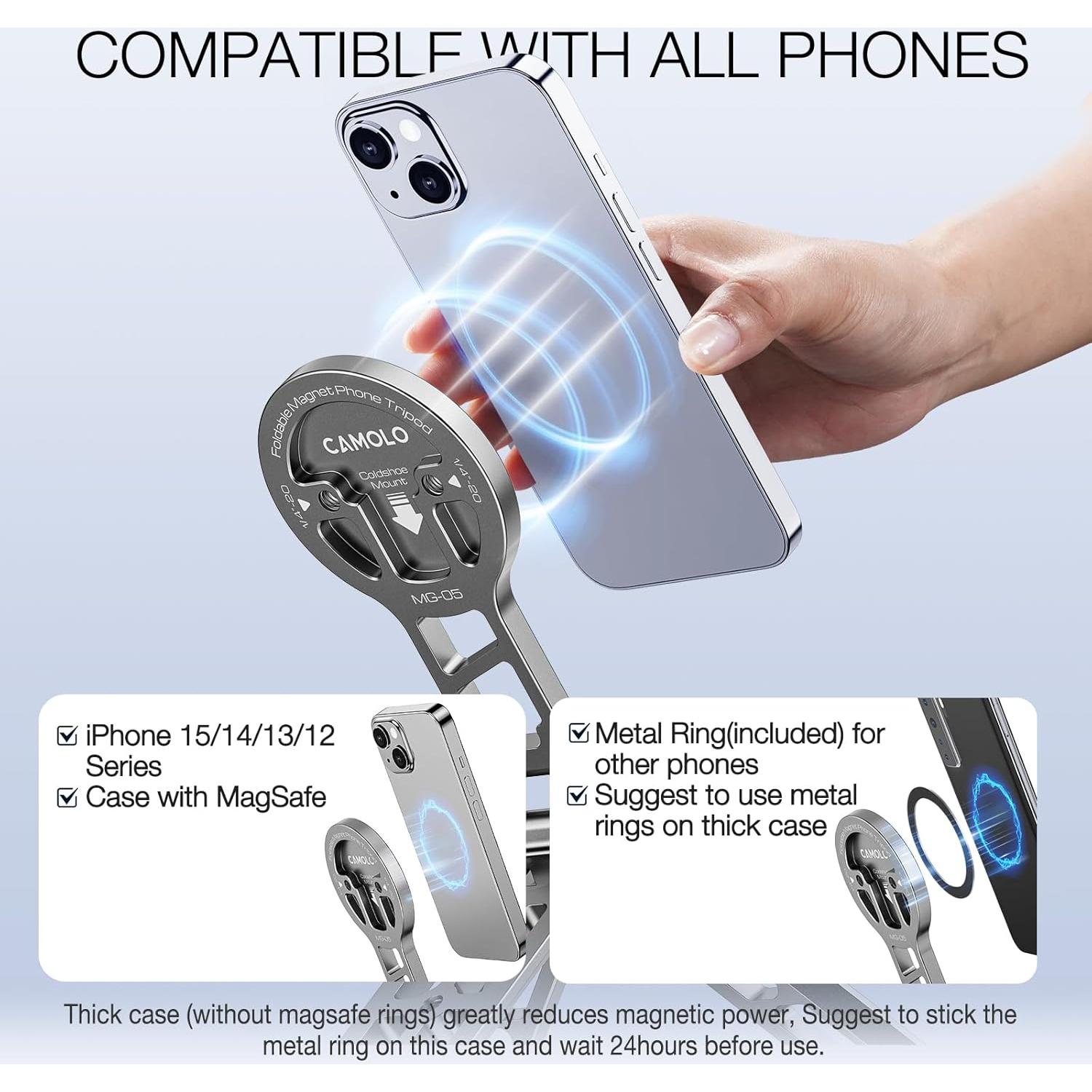 Trípode de bolsillo magnético CAMOLO MG05 para iPhone