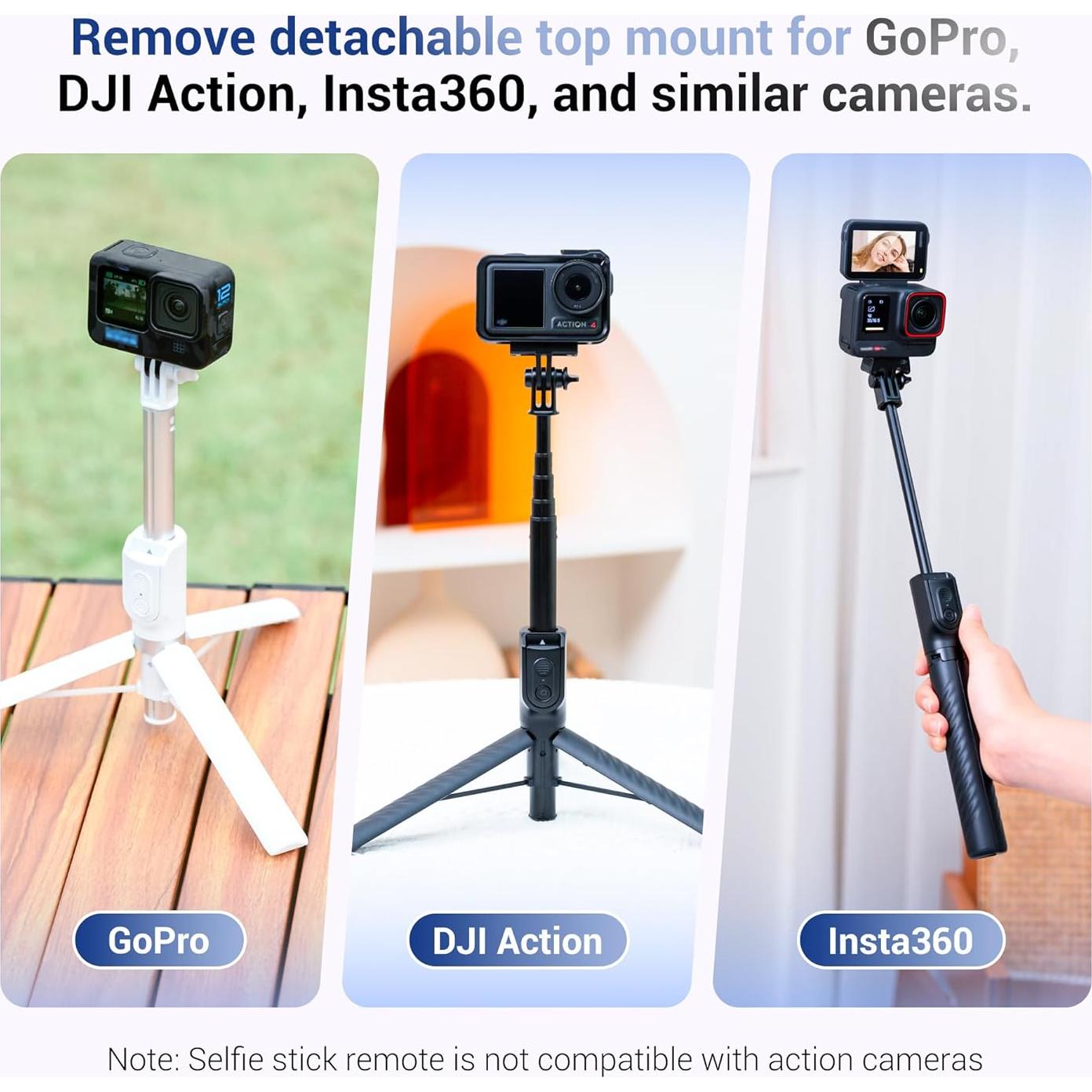 Trípode Magnético JJC SFM-1W con Selfie Stick 104 cm Blanco