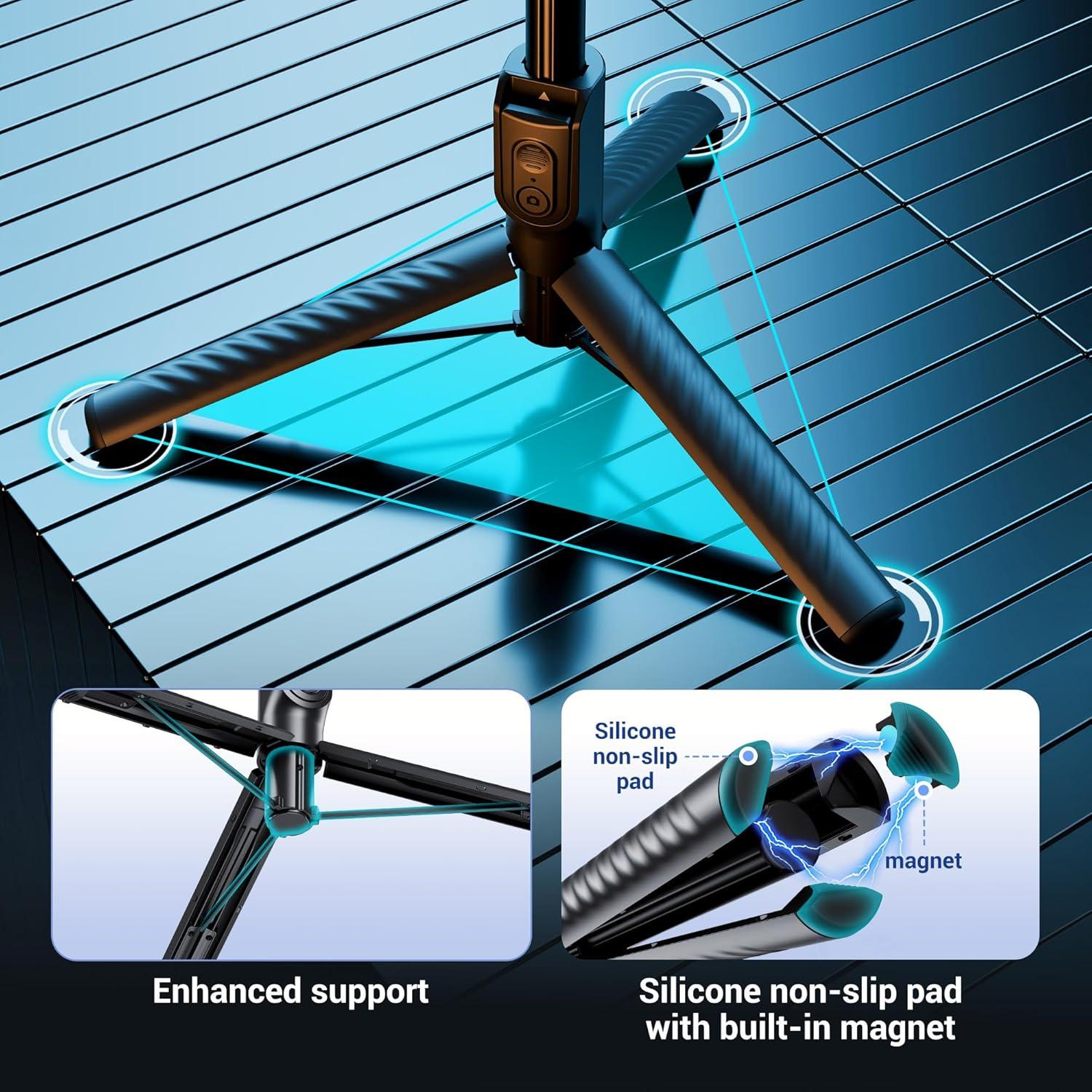 Trípode Magnético JJC SFM-1W con Selfie Stick 104 cm Blanco