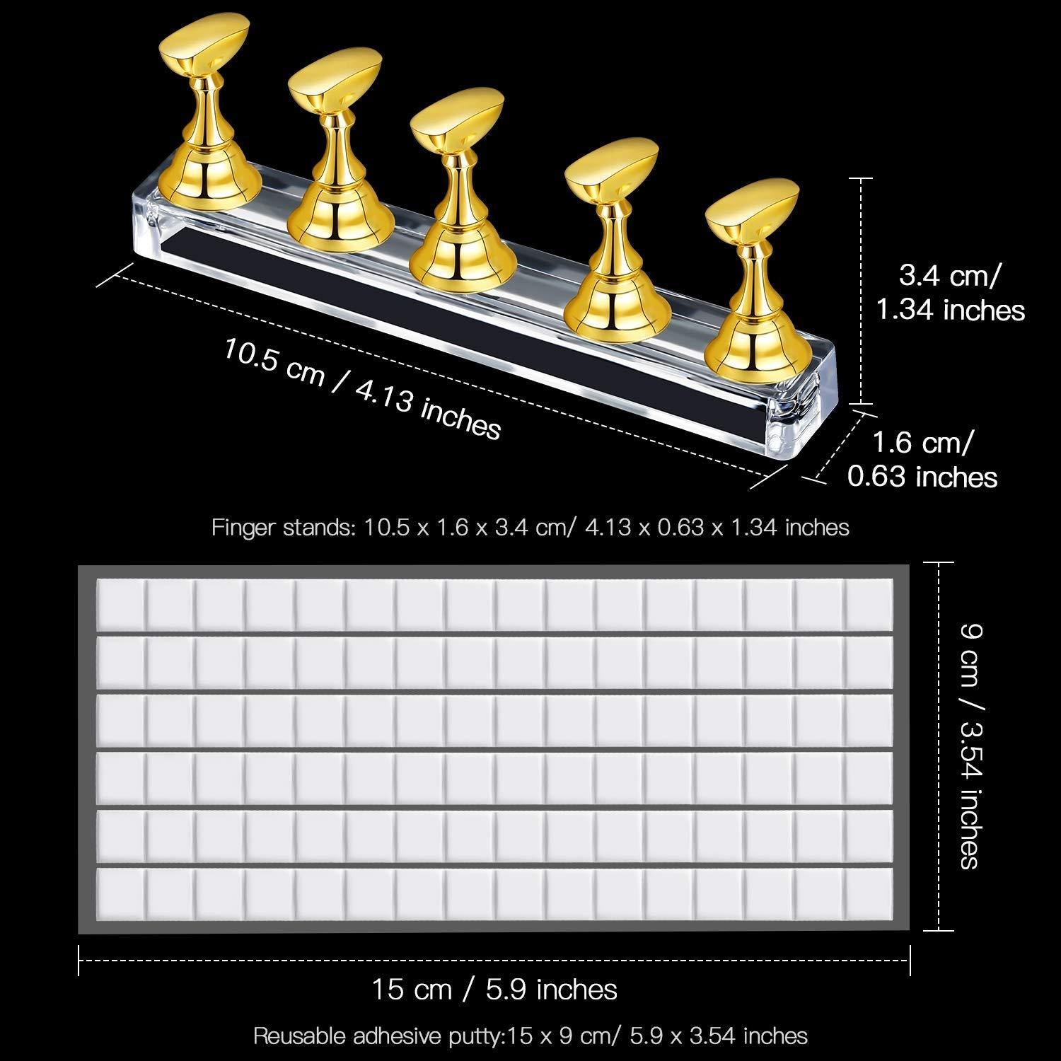 Set de Soportes de Uñas Acrílico Blulu con Masilla Adhesiva