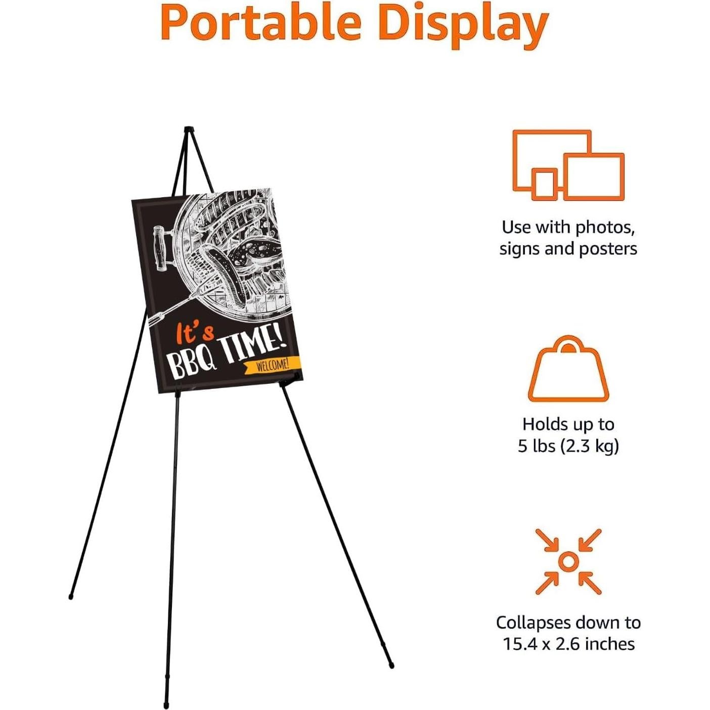 Soporte de Exhibición Plegable Amazon Basics 2,27 kg Negro