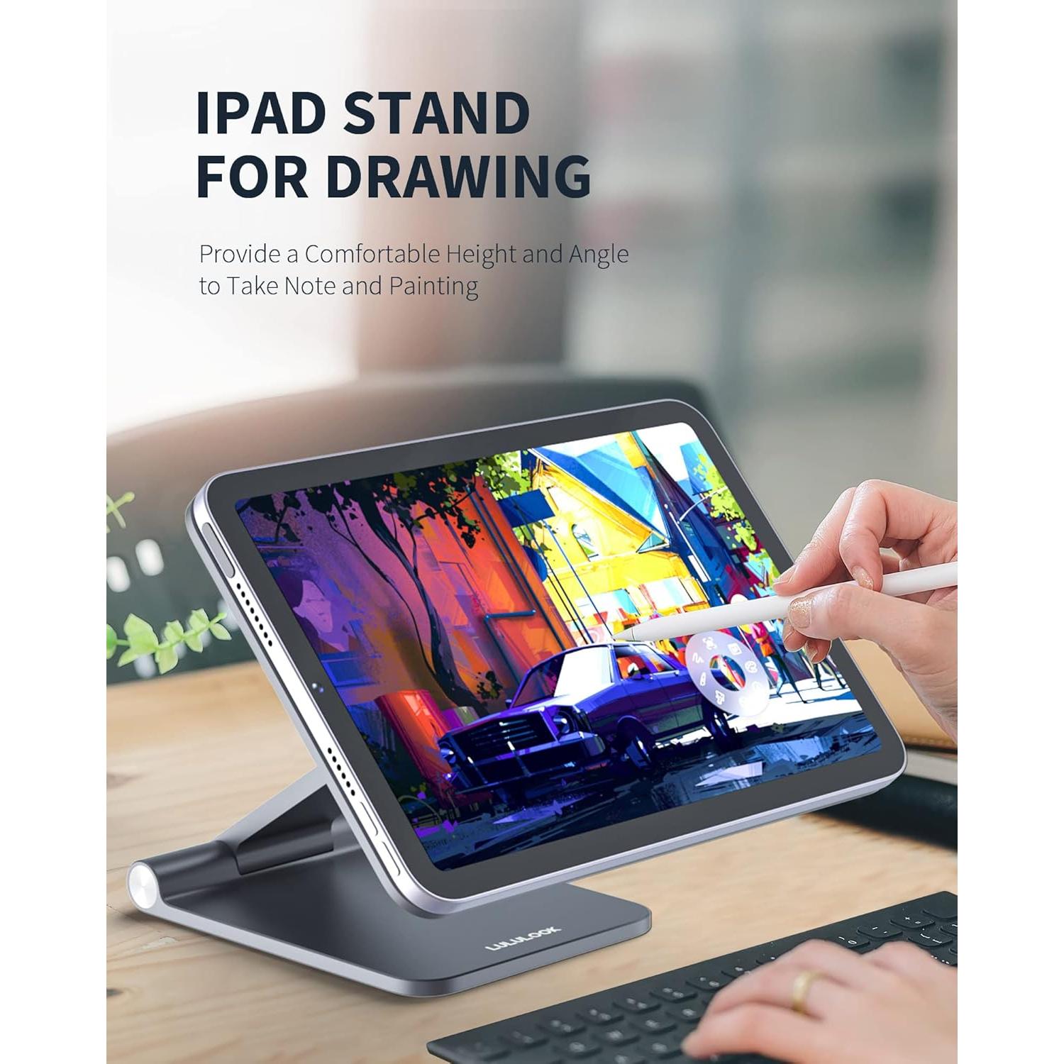 Soporte Magnético Plegable LULULOOK para iPad Mini 7/6 Gris