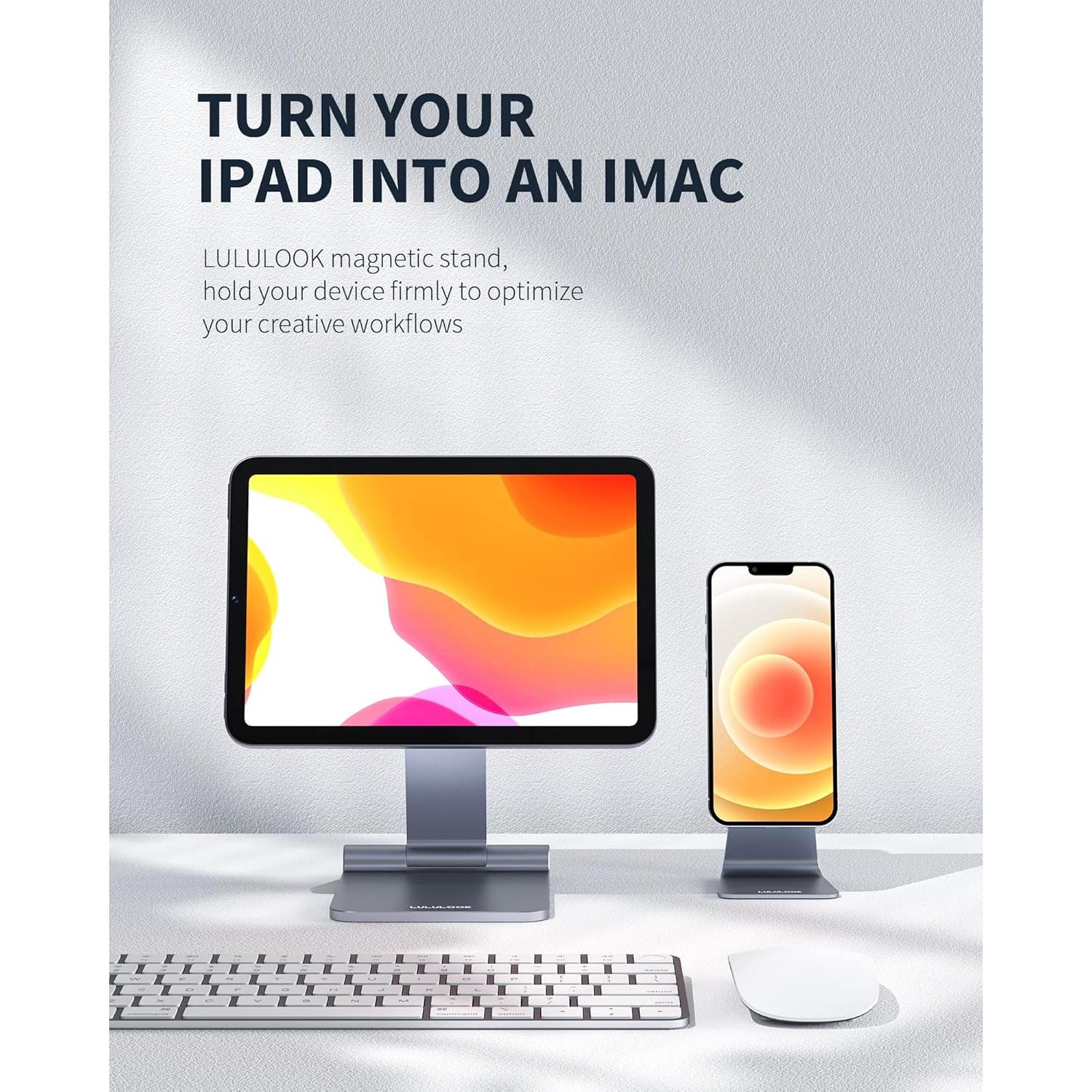 Soporte Magnético Plegable LULULOOK para iPad Mini 7/6 Gris