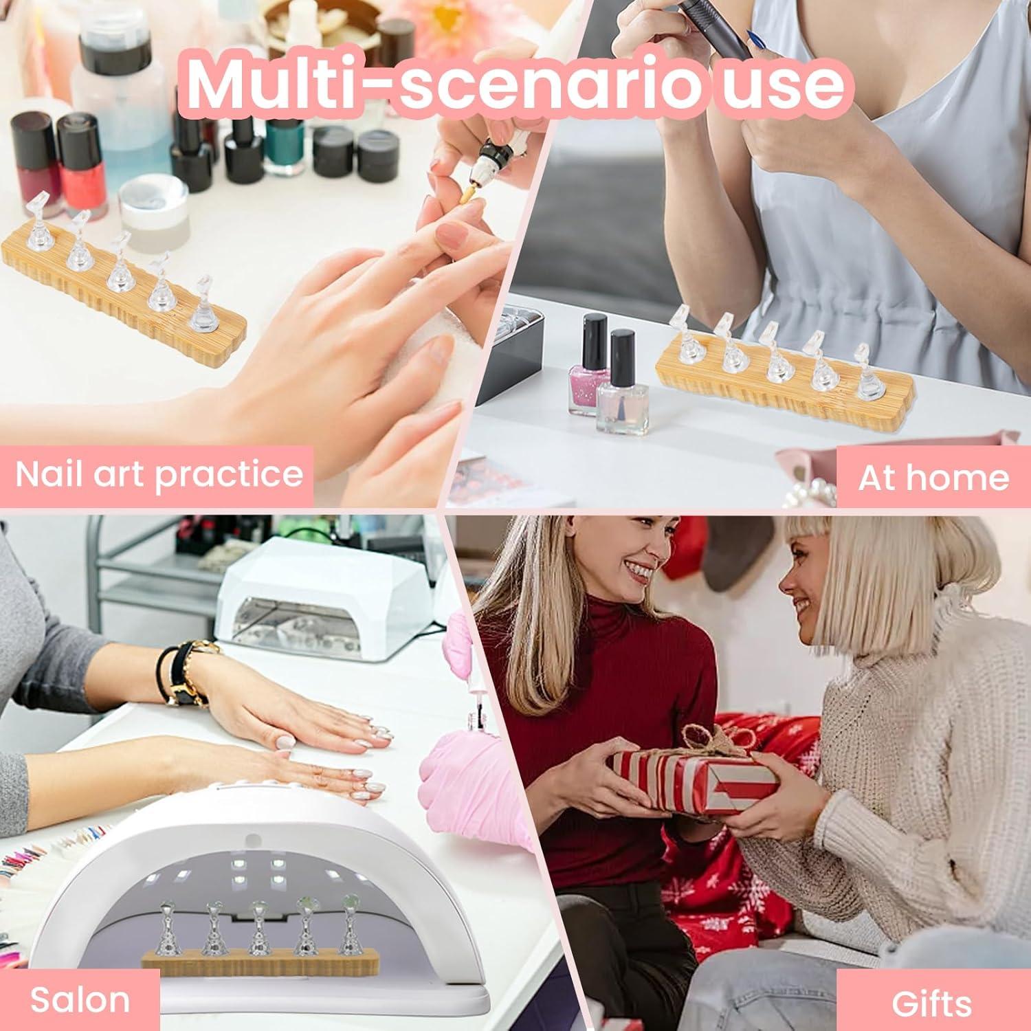 Soporte de Madera para Práctica de Uñas ESUOHYM Mediano