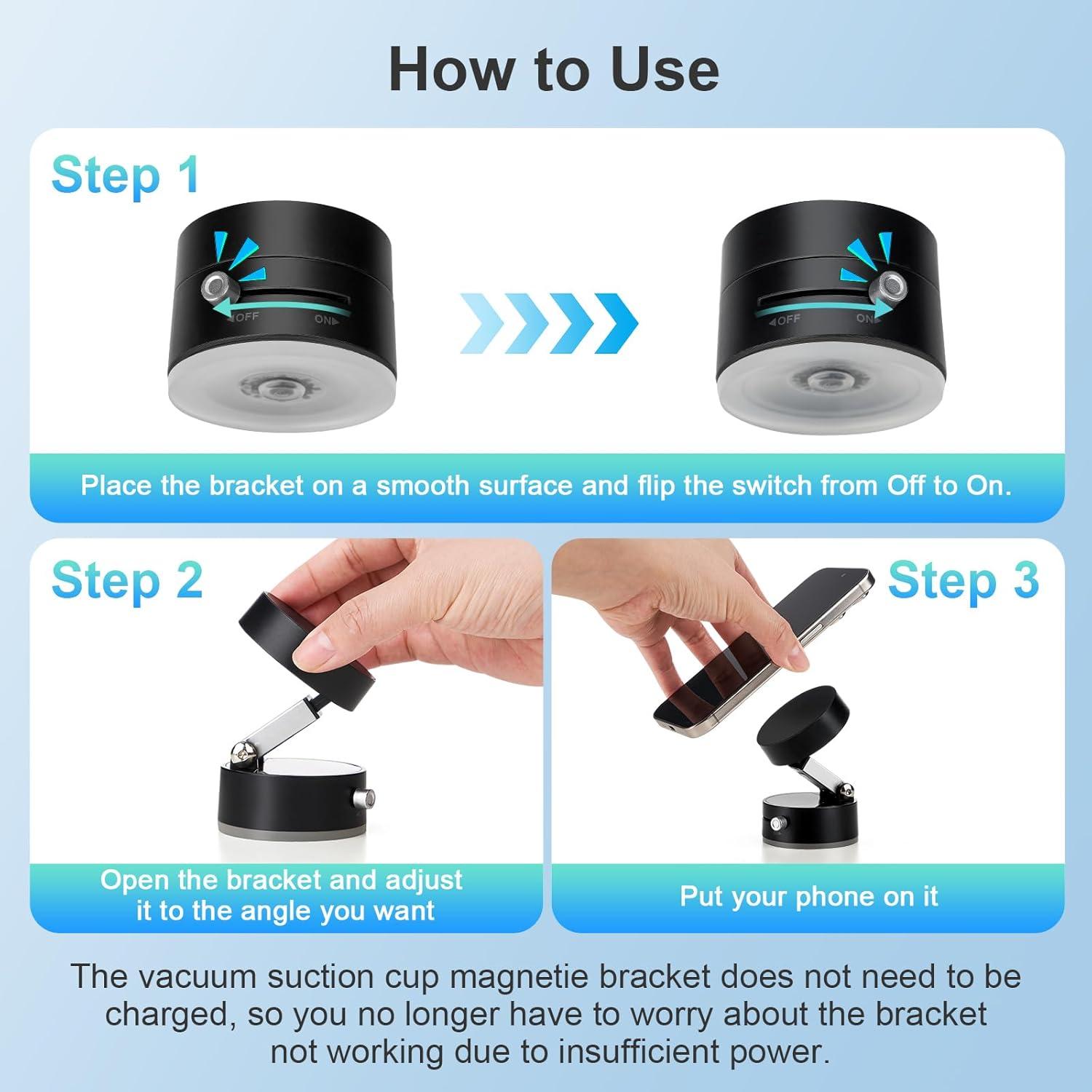 Soporte de Teléfono Magnético Amoner 360° Plegable para Coche