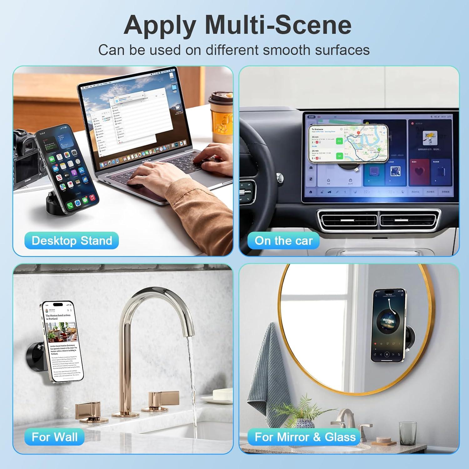 Soporte de Teléfono Magnético Amoner 360° Plegable para Coche