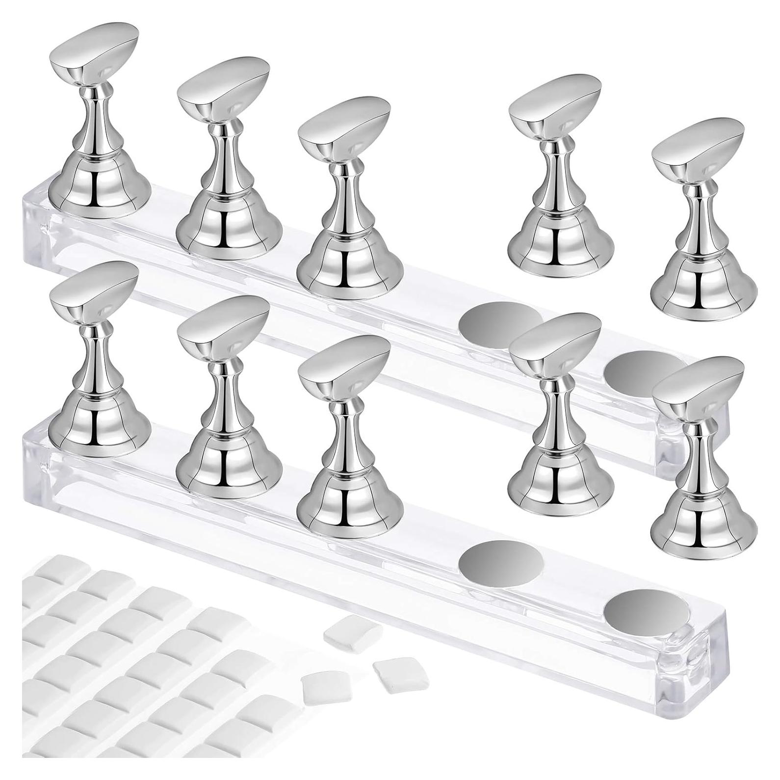Set de Soportes de Uñas Acrílicos Magnéticos Blulu Plata