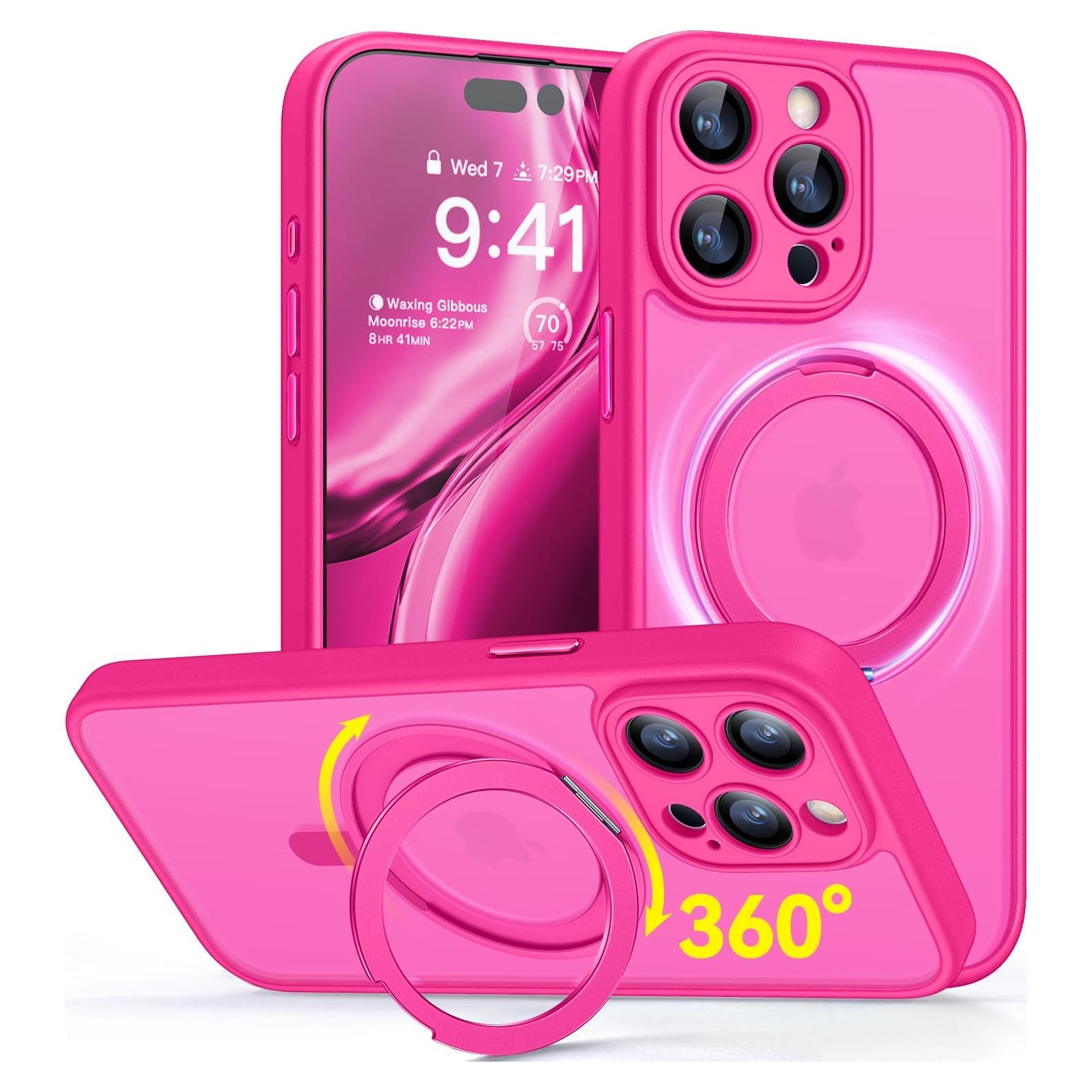 Funda Protectora CANSHN para iPhone 15 Pro Max Rosa 6.7"