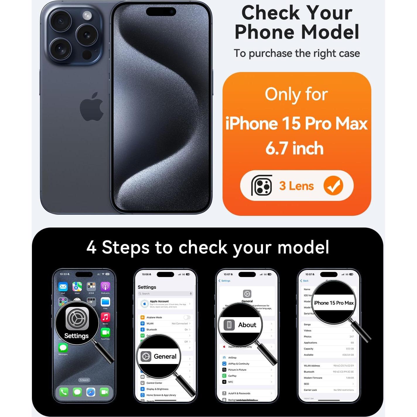 Funda Protectora CANSHN para iPhone 15 Pro Max Rosa 6.7"