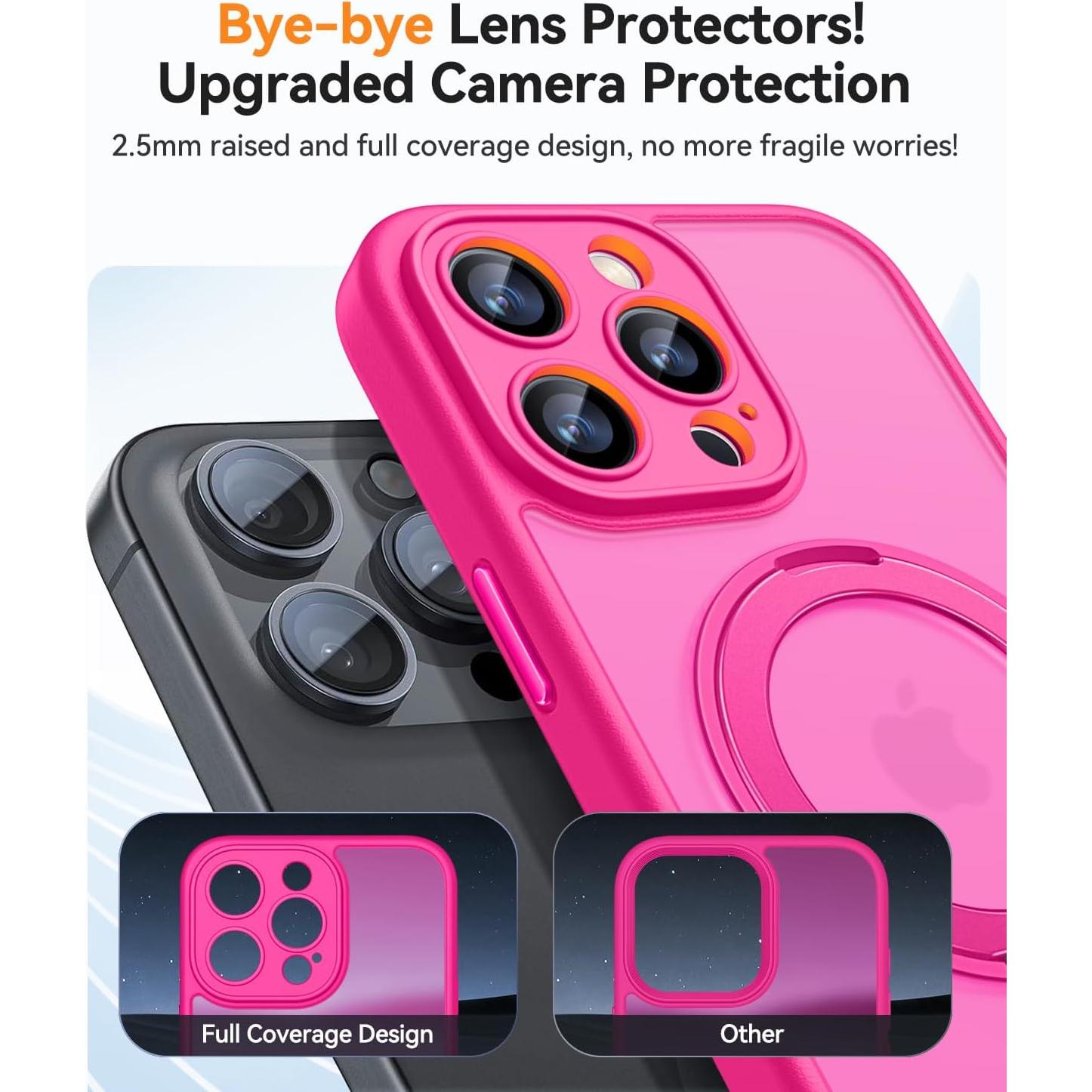 Funda Protectora CANSHN para iPhone 15 Pro Max Rosa 6.7"
