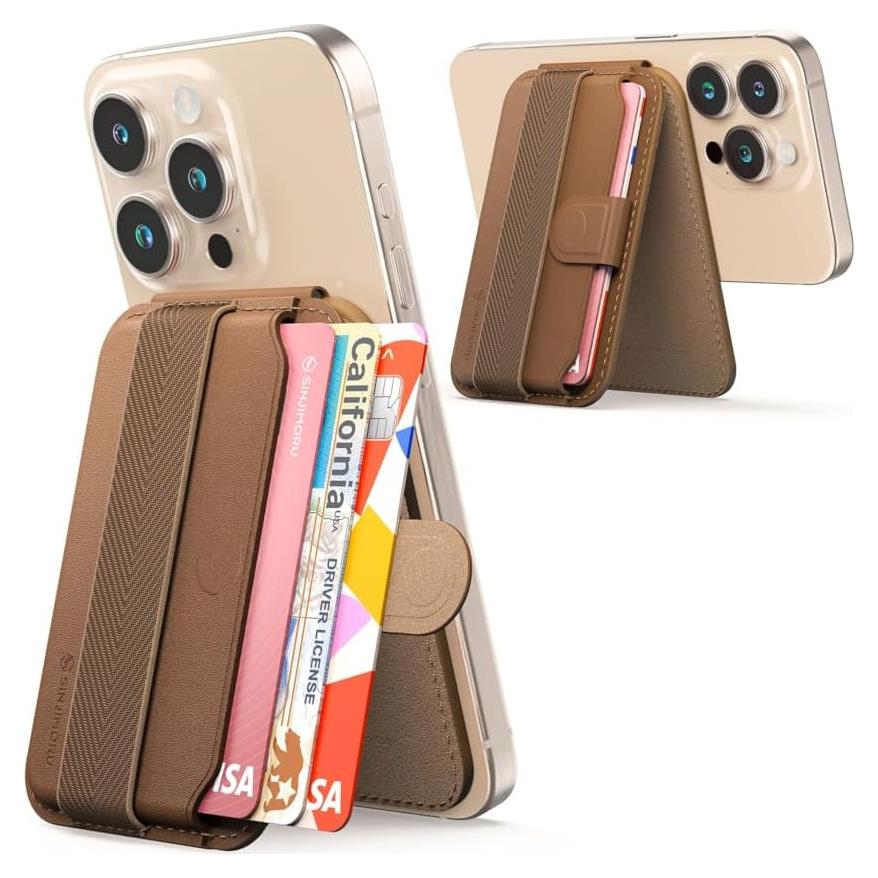 Cartera Magnética Sinjimoru para iPhone 16/15/14/13/12 Marrón