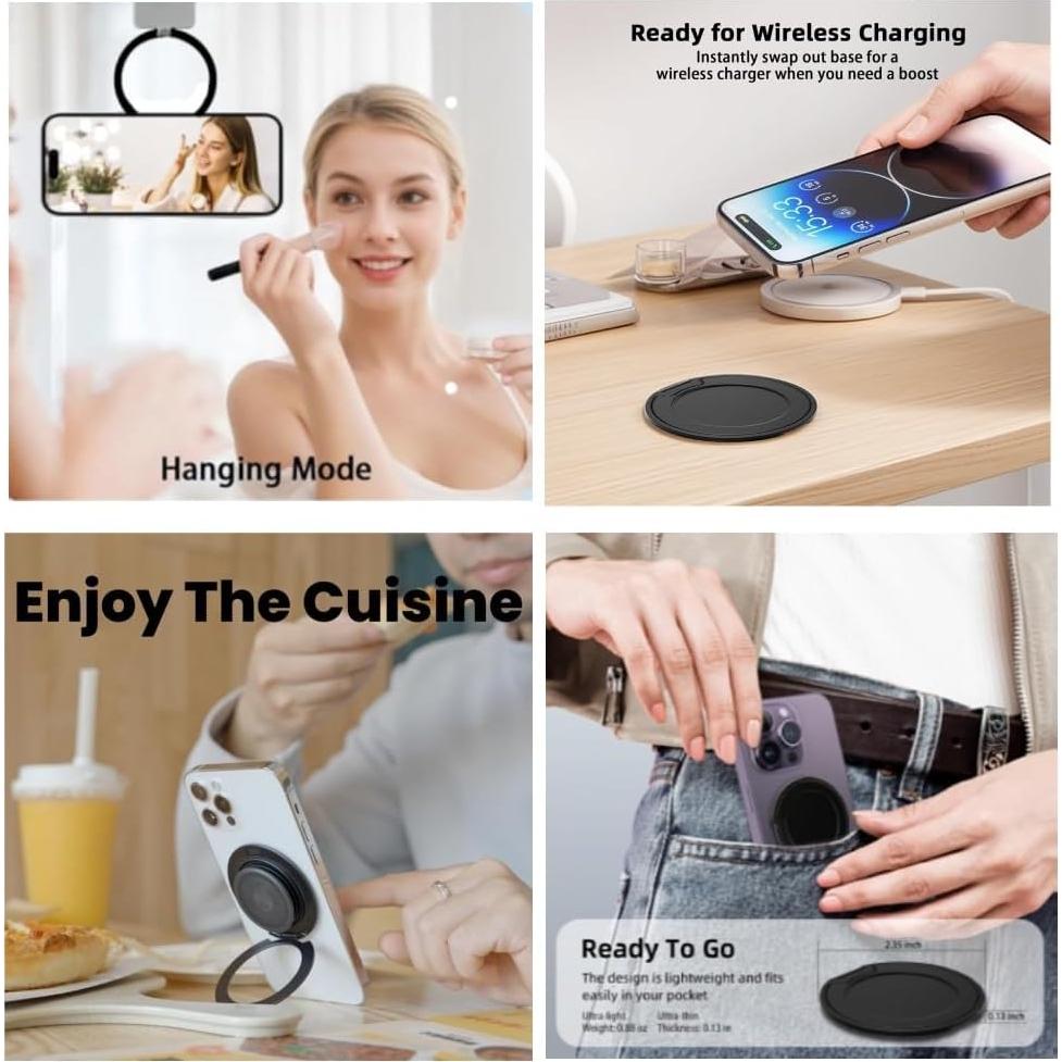 Soporte Magnético Ganinno R para iPhone 12-16 Pro Max - Aluminio Negro