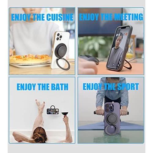 Soporte Magnético Ganinno R para iPhone 12-16 Pro Max - Aluminio Negro