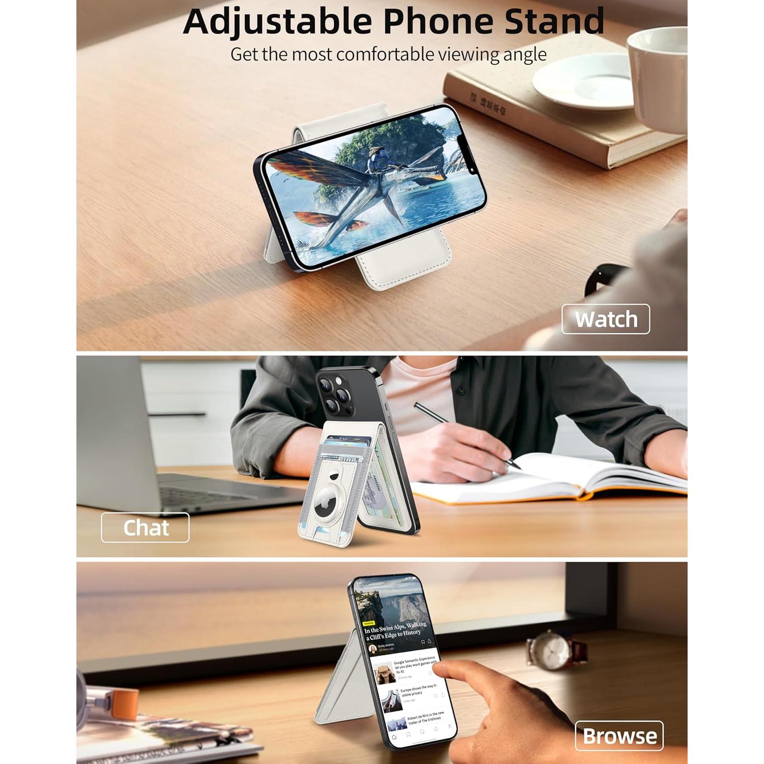 Billetera Magnética ExtreLife con Soporte para AirTag - Blanco