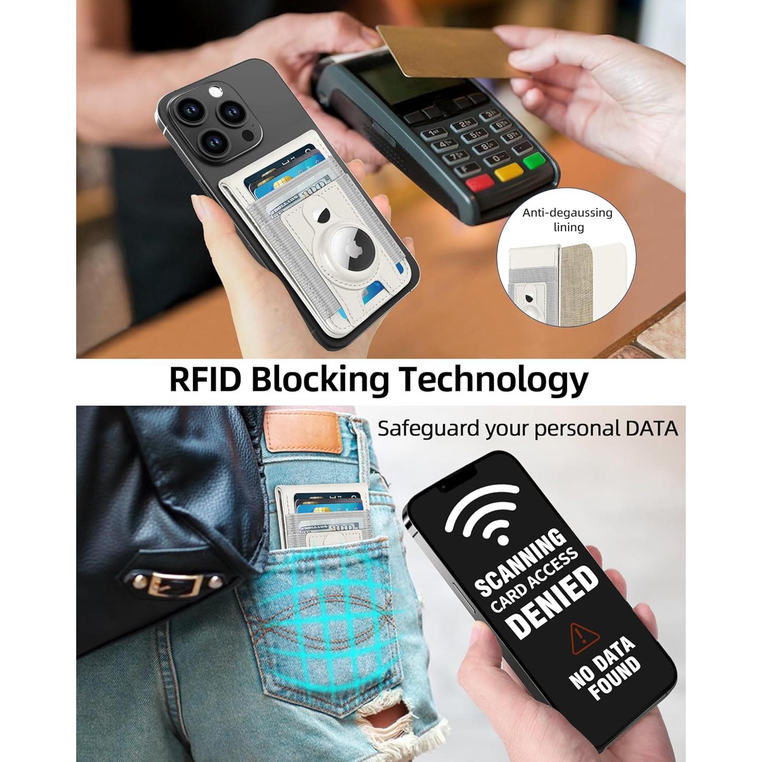 Billetera Magnética ExtreLife con Soporte para AirTag - Blanco