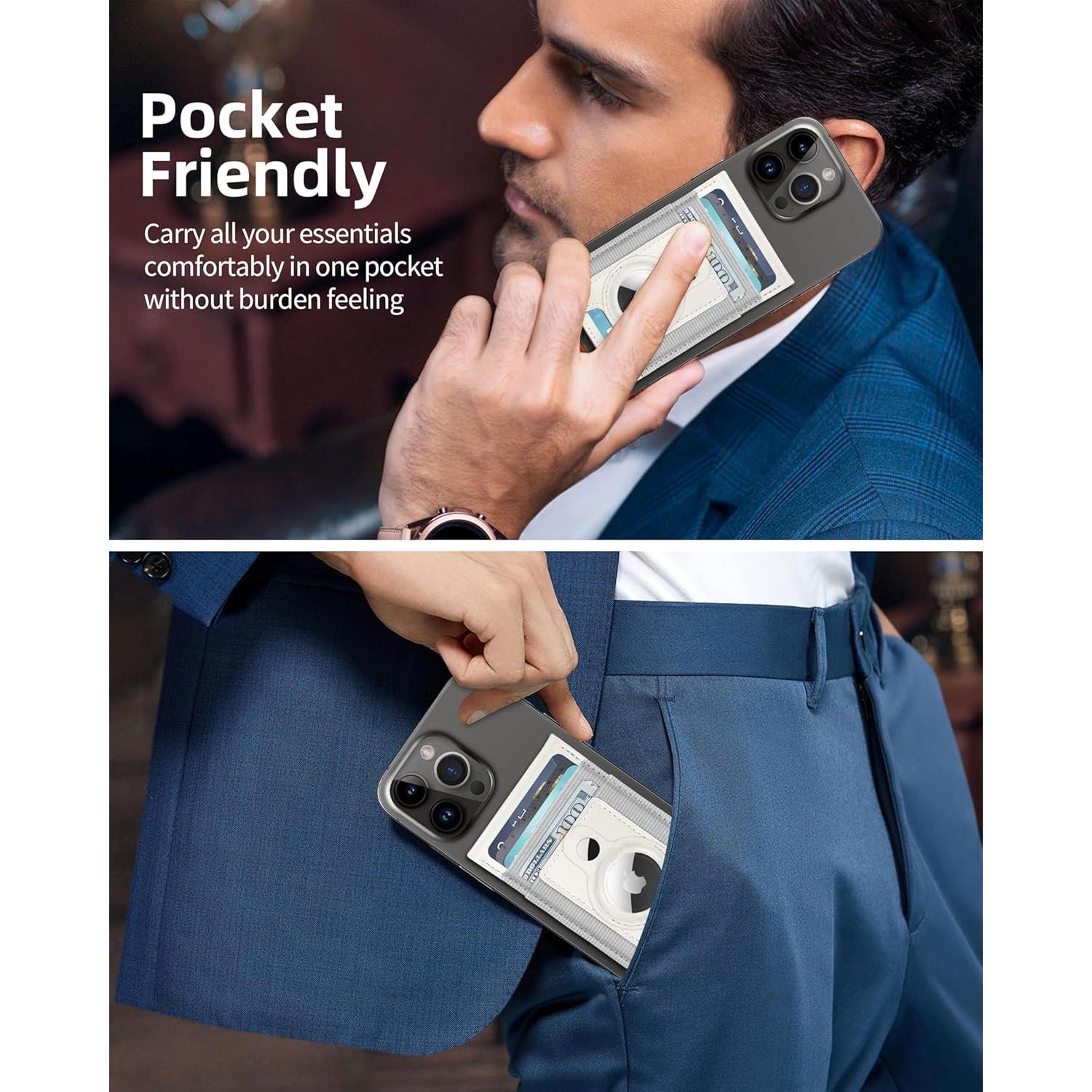 Billetera Magnética ExtreLife con Soporte para AirTag - Blanco