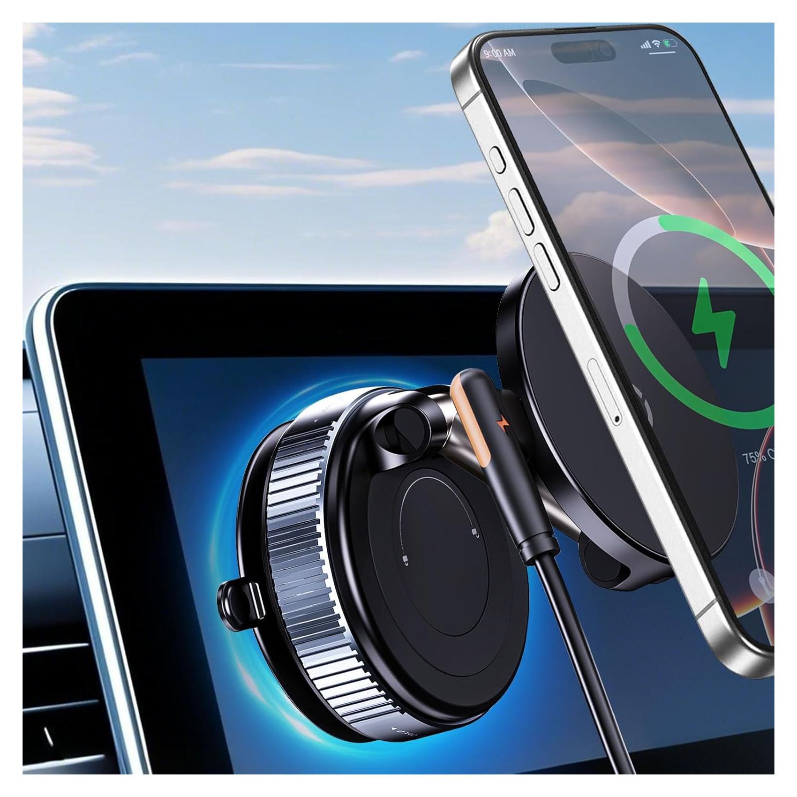 Cargador Inalámbrico 15W Jkoailiwi con Soporte Magnético