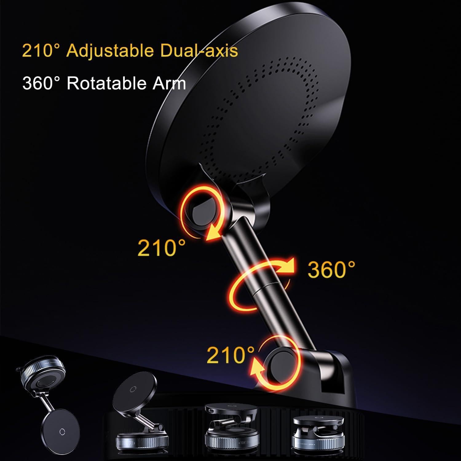 Cargador Inalámbrico 15W Jkoailiwi con Soporte Magnético