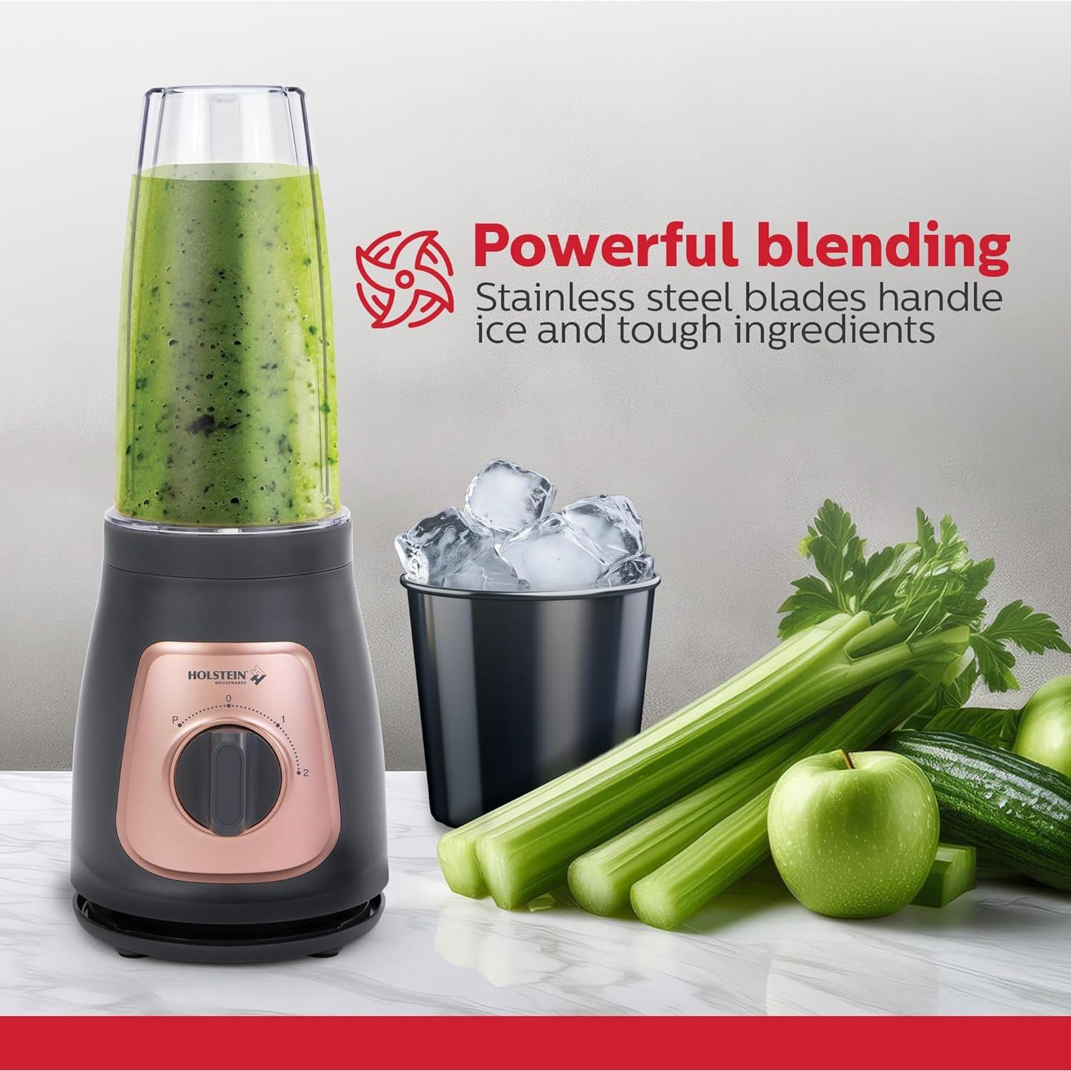 Licuadora Personal Holstein Housewares 0.74L 2 Velocidades Gris/Dorado