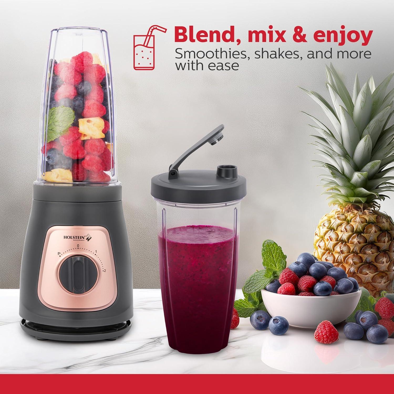 Licuadora Personal Holstein Housewares 0.74L 2 Velocidades Gris/Dorado