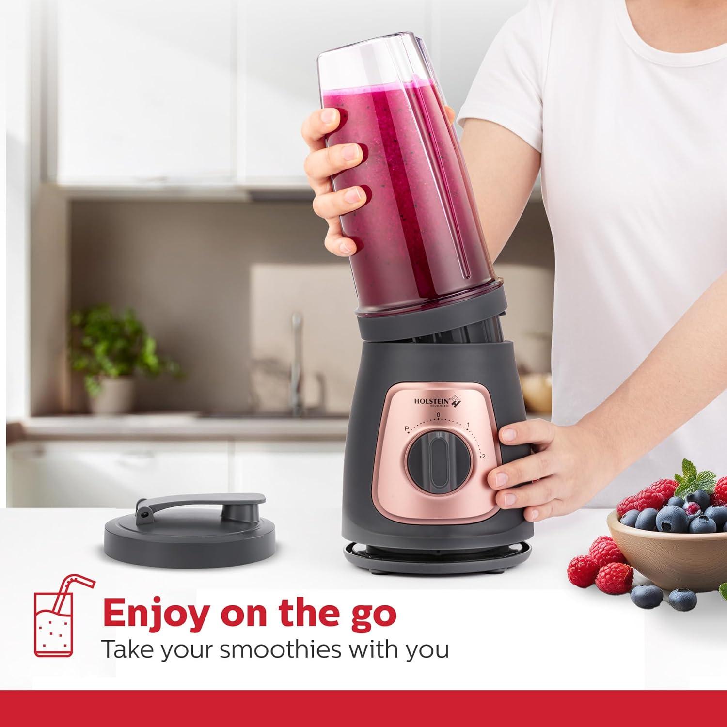 Licuadora Personal Holstein Housewares 0.74L 2 Velocidades Gris/Dorado