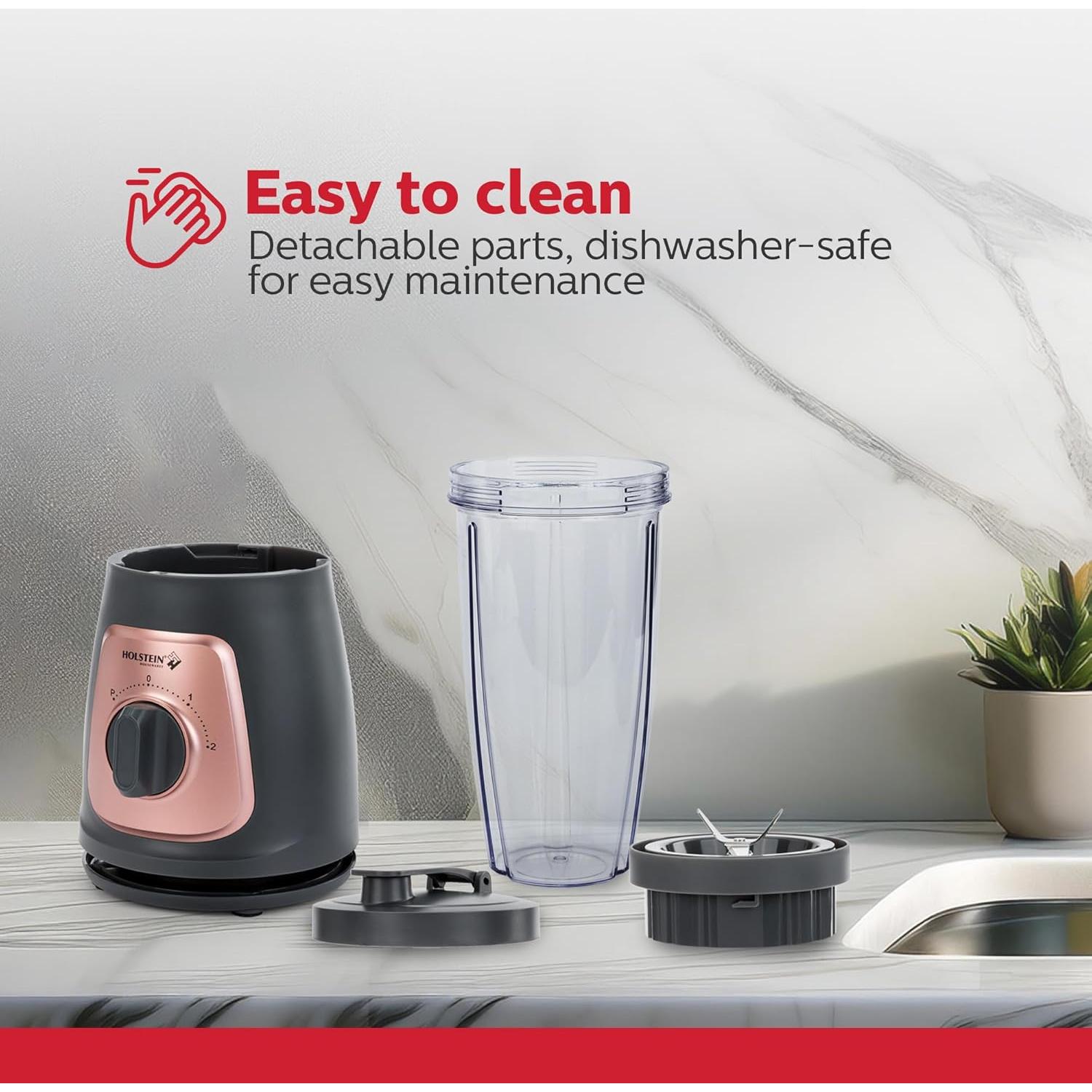 Licuadora Personal Holstein Housewares 0.74L 2 Velocidades Gris/Dorado