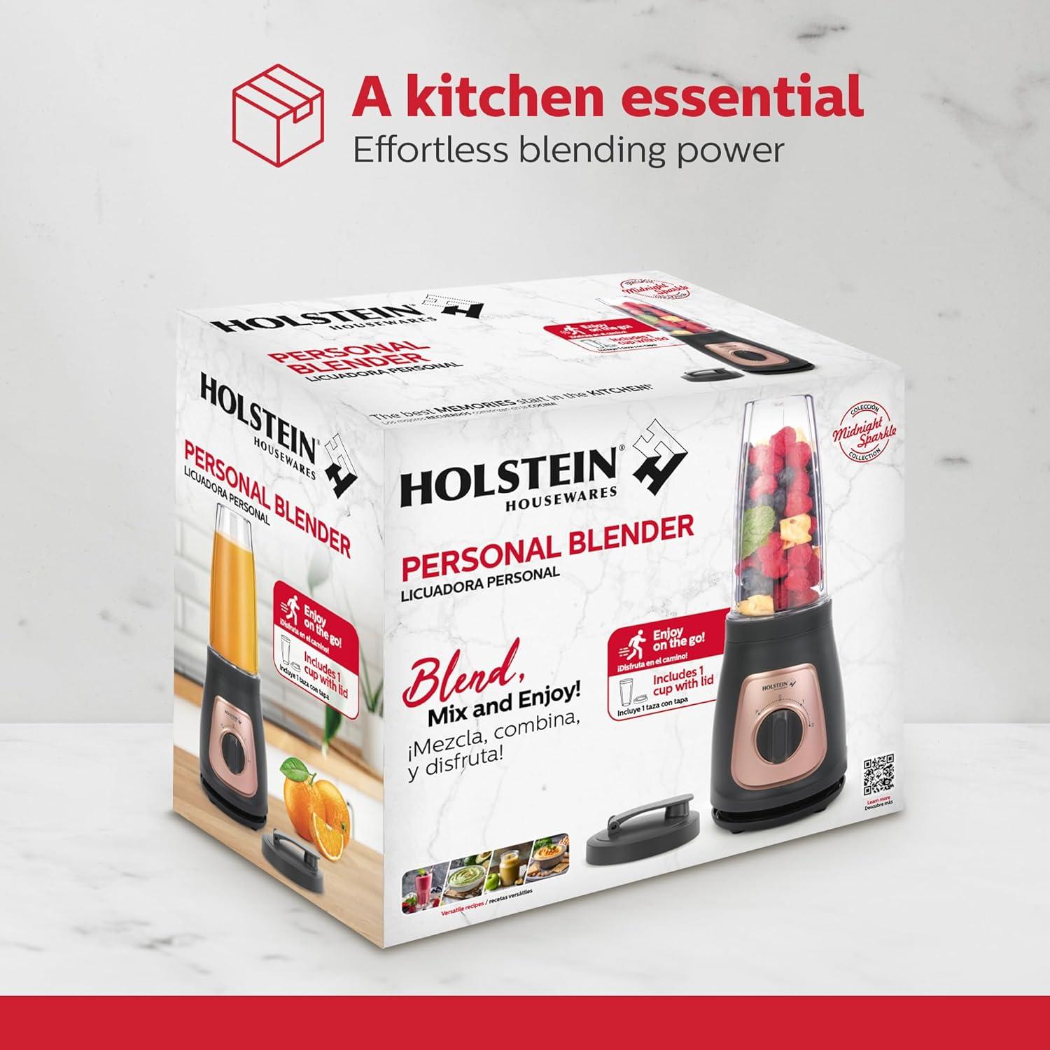 Licuadora Personal Holstein Housewares 0.74L 2 Velocidades Gris/Dorado