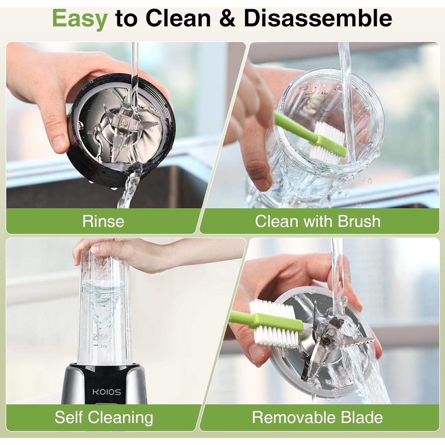 Licuadora Personal KOIOS 1000W con 2 Tazas de 650ml