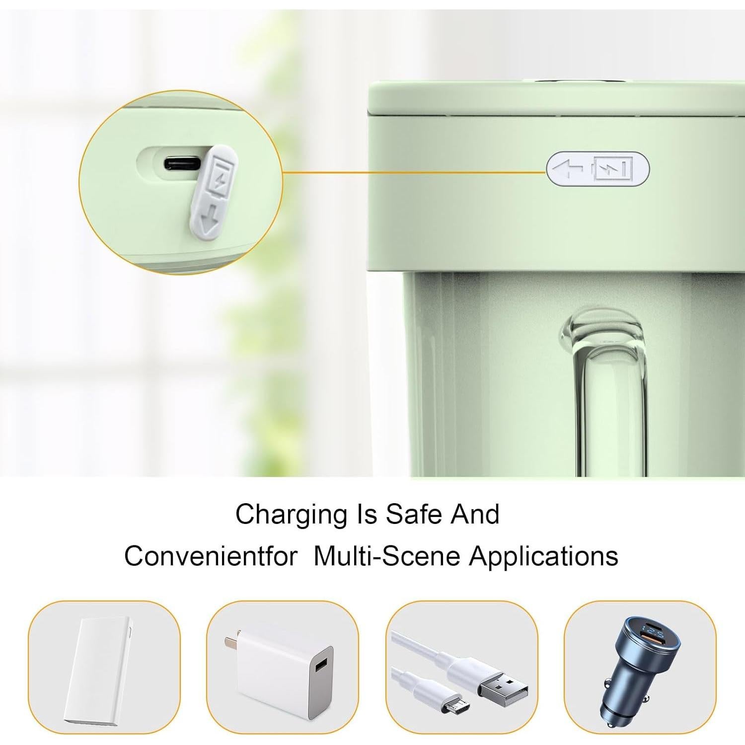 Licuadora Portátil Cozy Blue 10 oz USB Recargable Verde