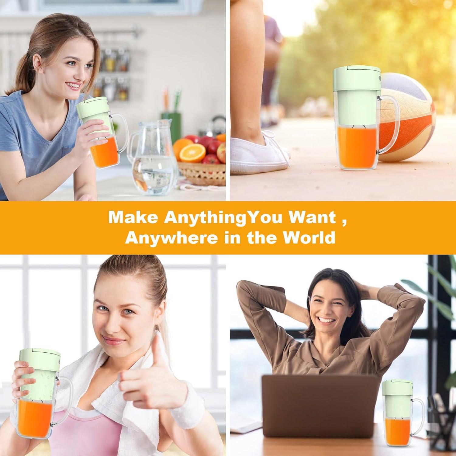 Licuadora Portátil Cozy Blue 10 oz USB Recargable Verde