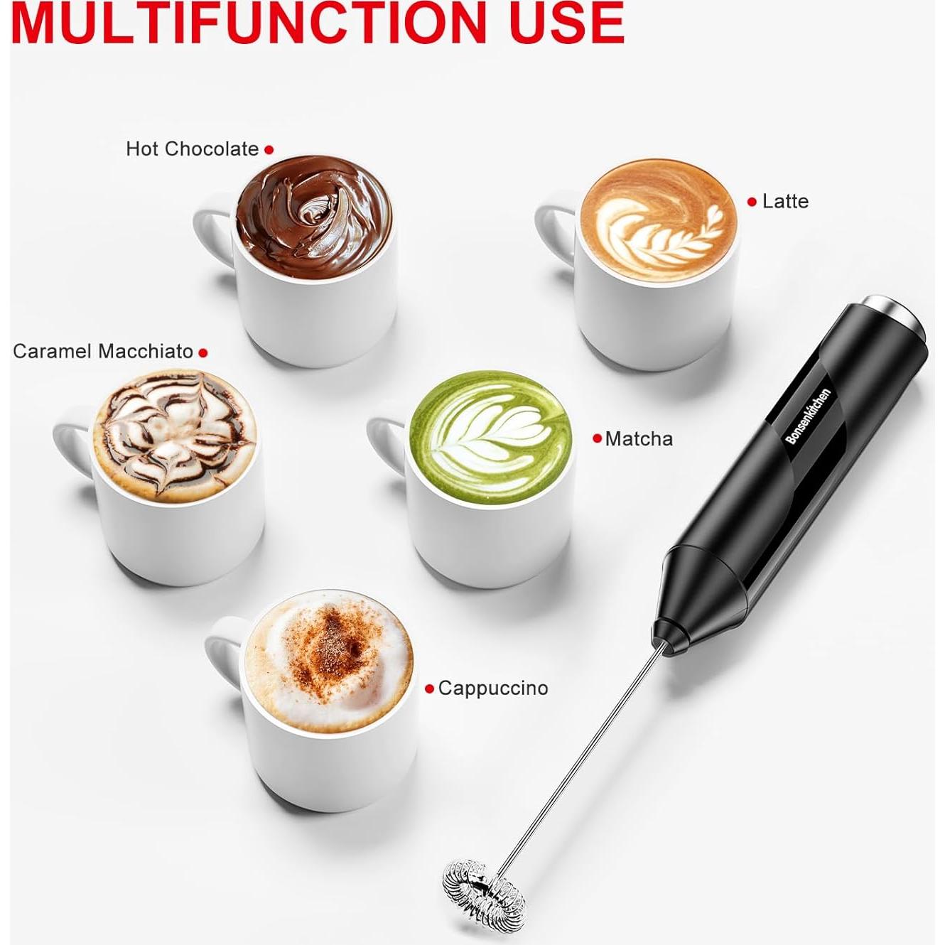 Espumador de Leche Bonsenkitchen MF8712-NEW 10W Negro