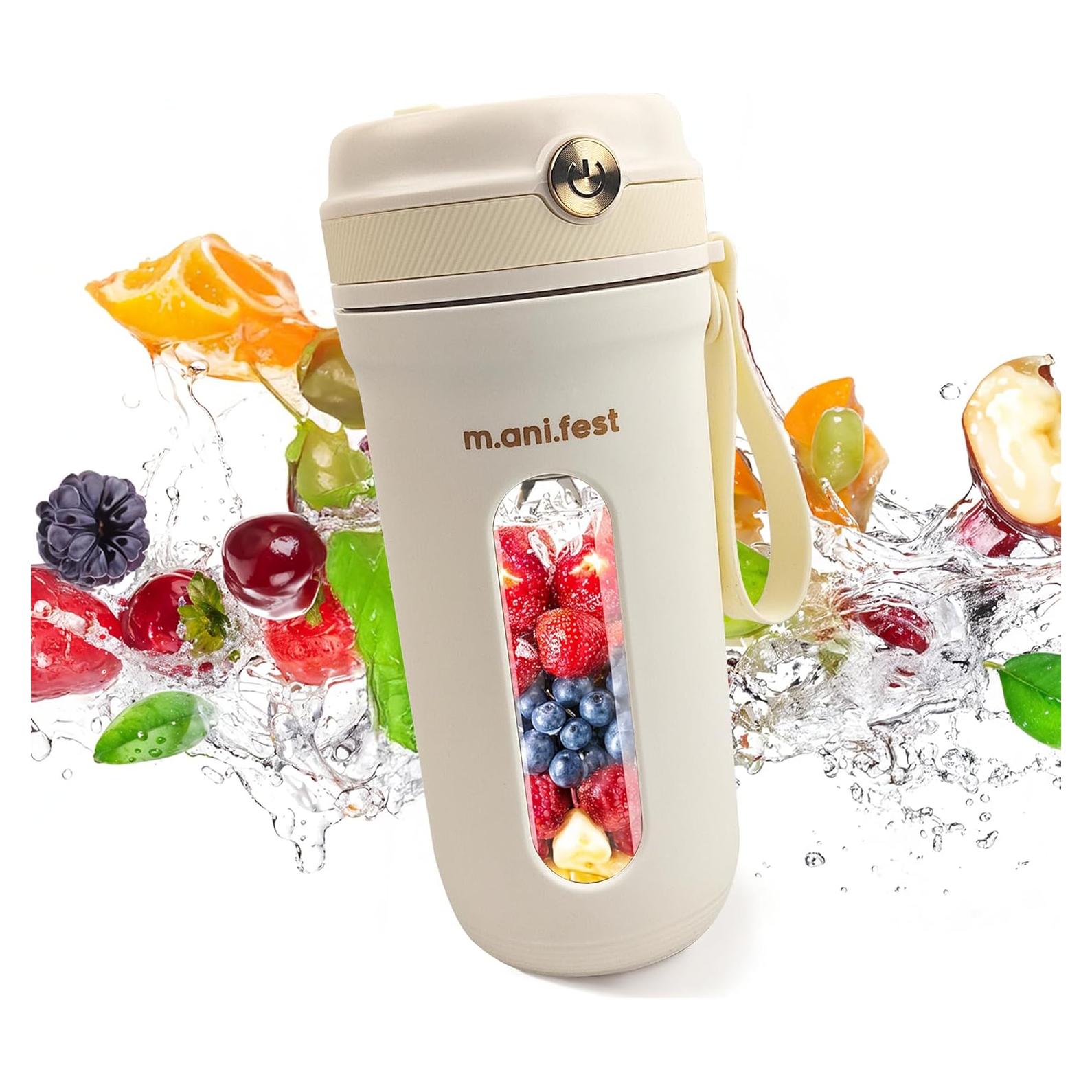 Licuadora Portátil m.ani.fest 350ml USB Tipo-C Blanca