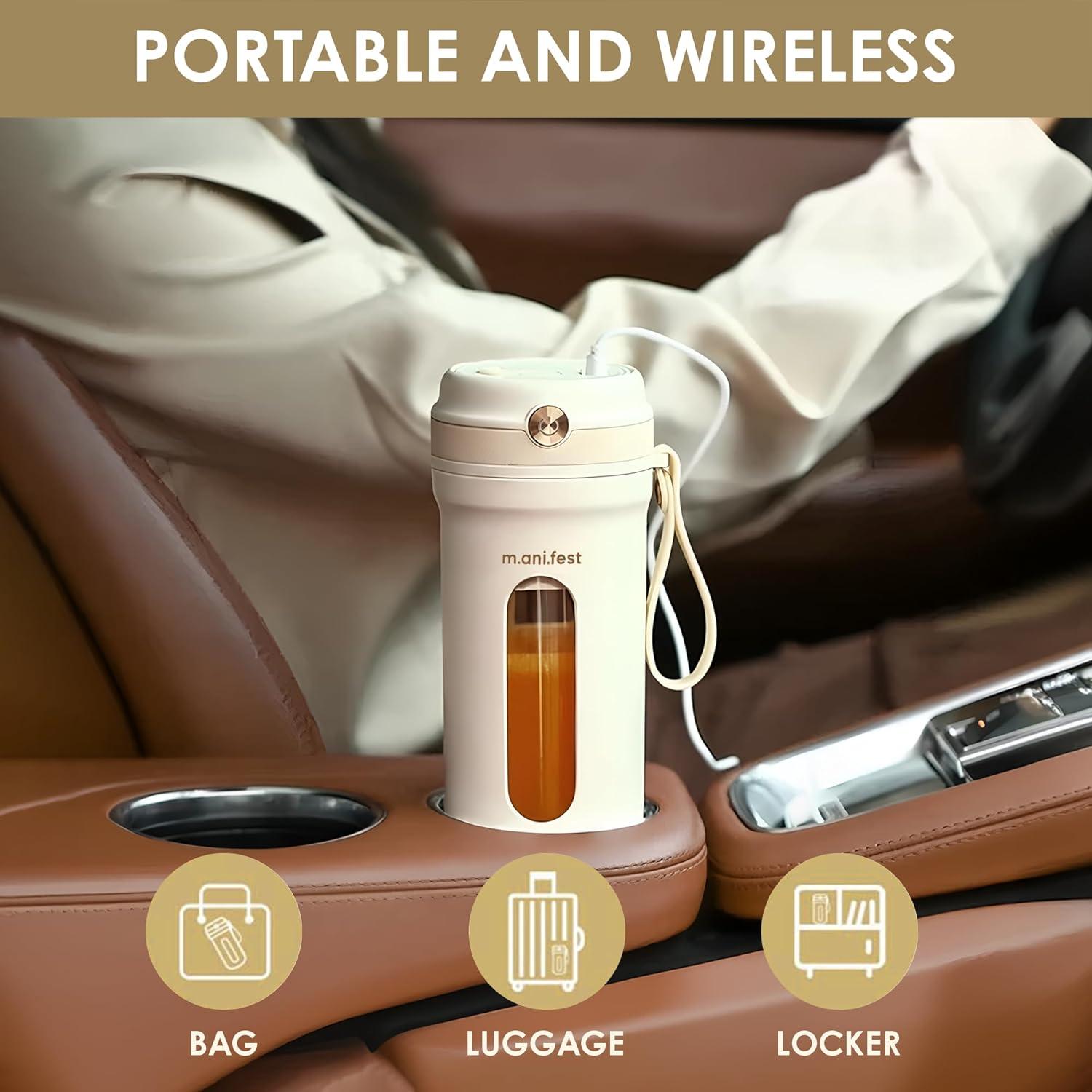 Licuadora Portátil m.ani.fest 350ml USB Tipo-C Blanca