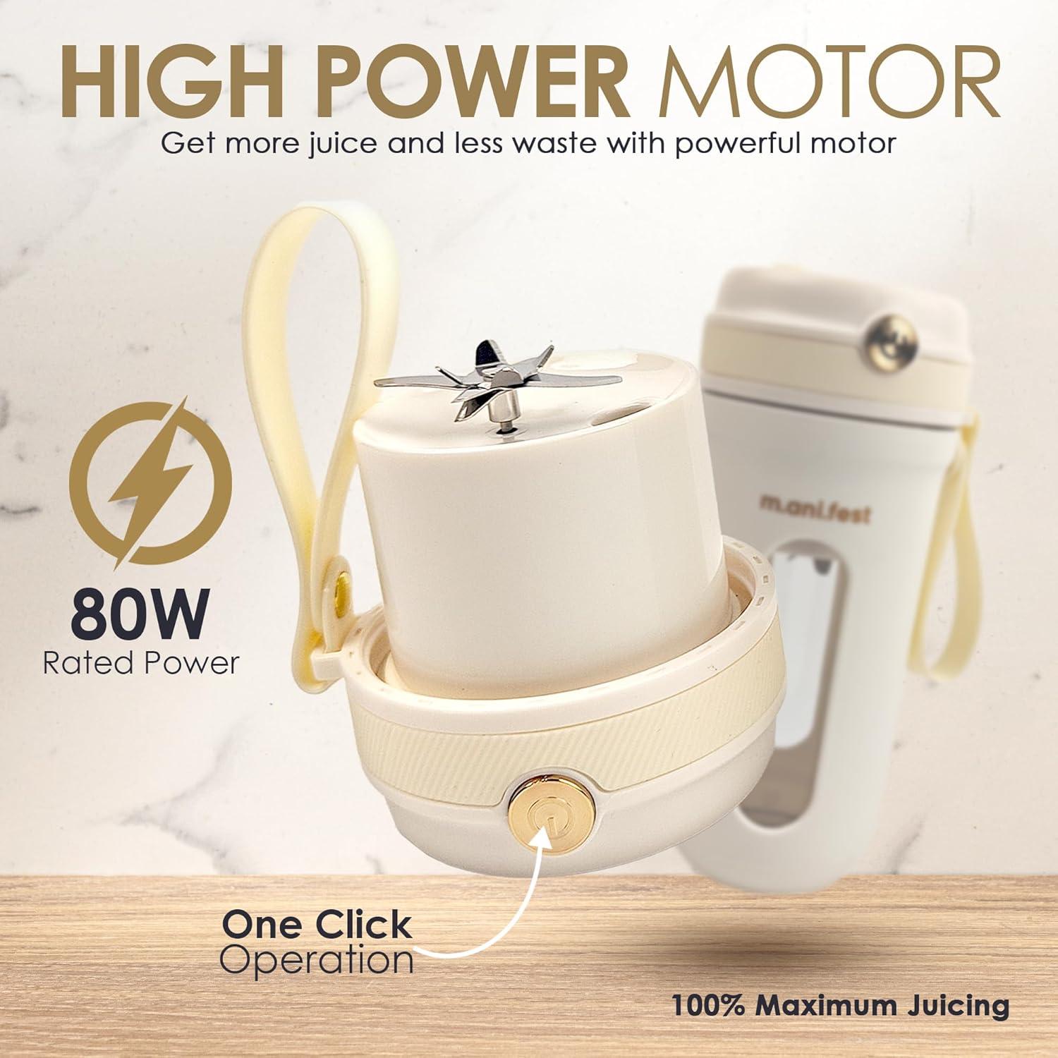 Licuadora Portátil m.ani.fest 350ml USB Tipo-C Blanca