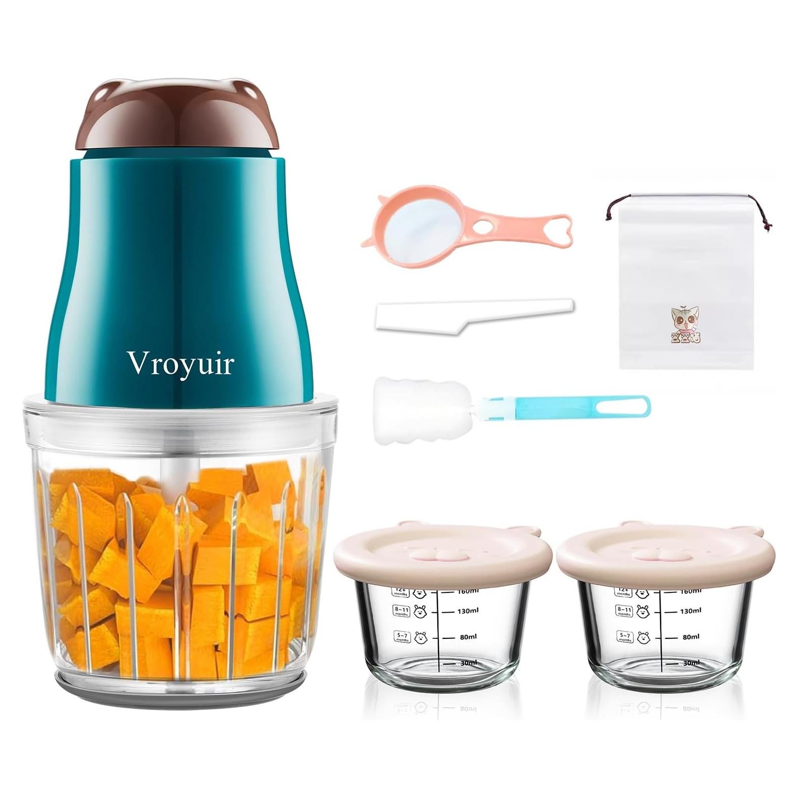 Licuadora de Comida para Bebés Vroyuir 600ml con 10 Cuchillas