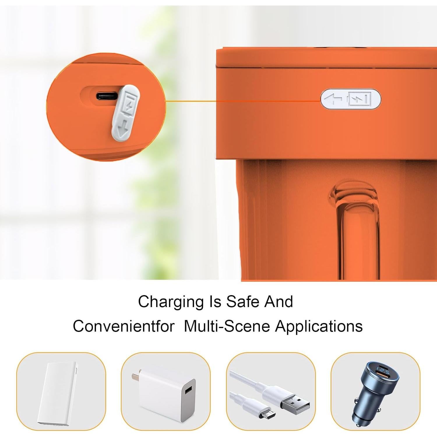 Licuadora Portátil Cozy Blue 0.3L USB Recargable Naranja