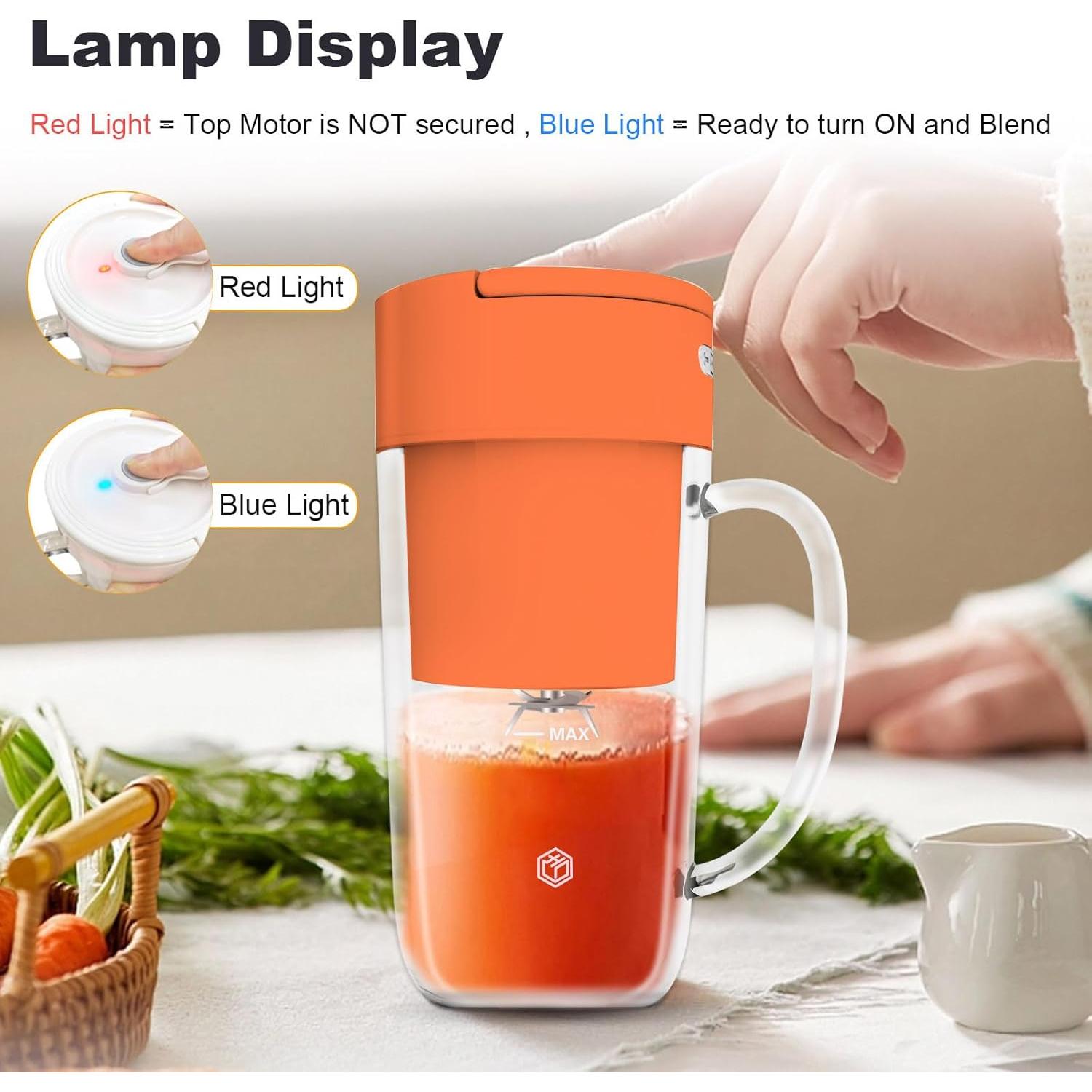 Licuadora Portátil Cozy Blue 0.3L USB Recargable Naranja