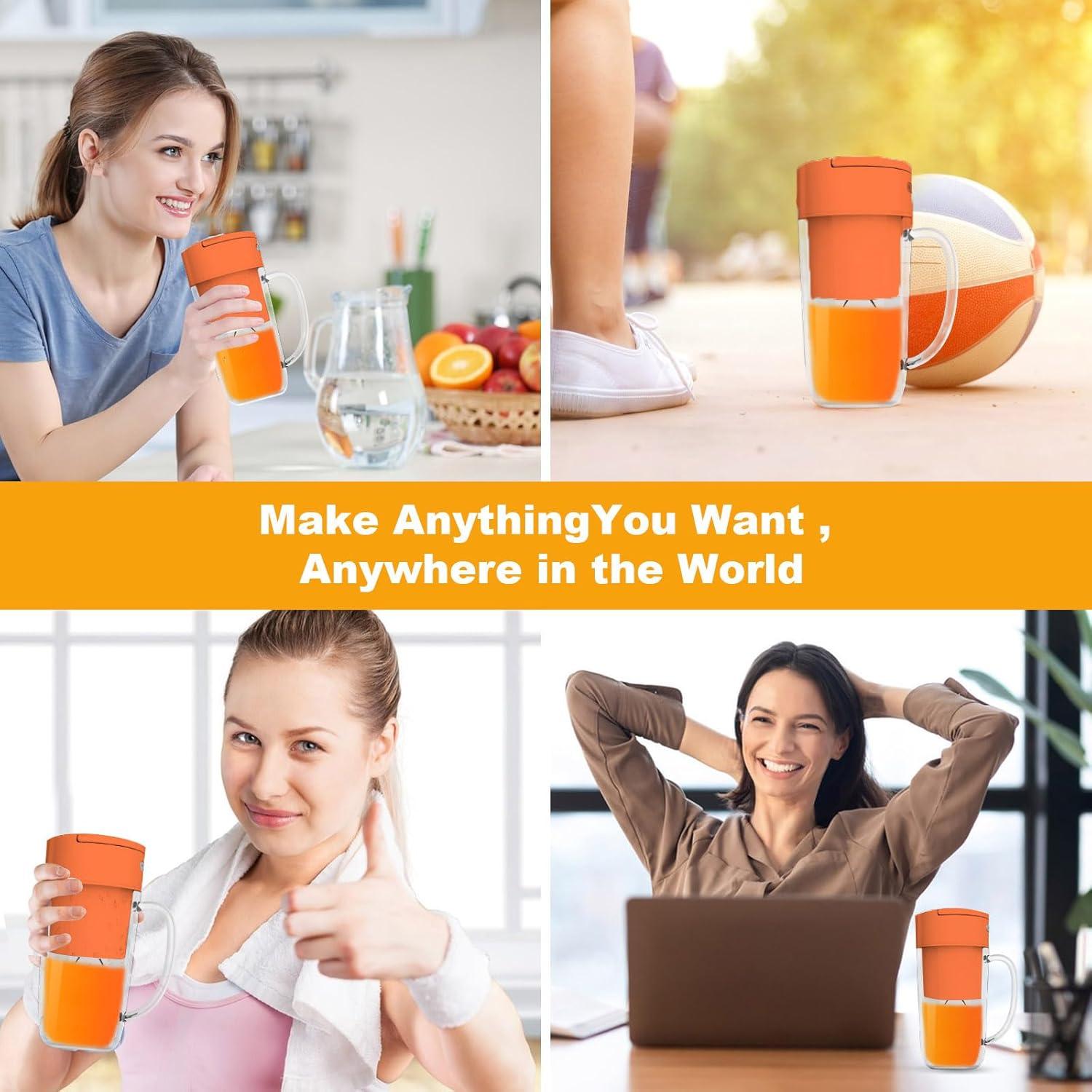 Licuadora Portátil Cozy Blue 0.3L USB Recargable Naranja