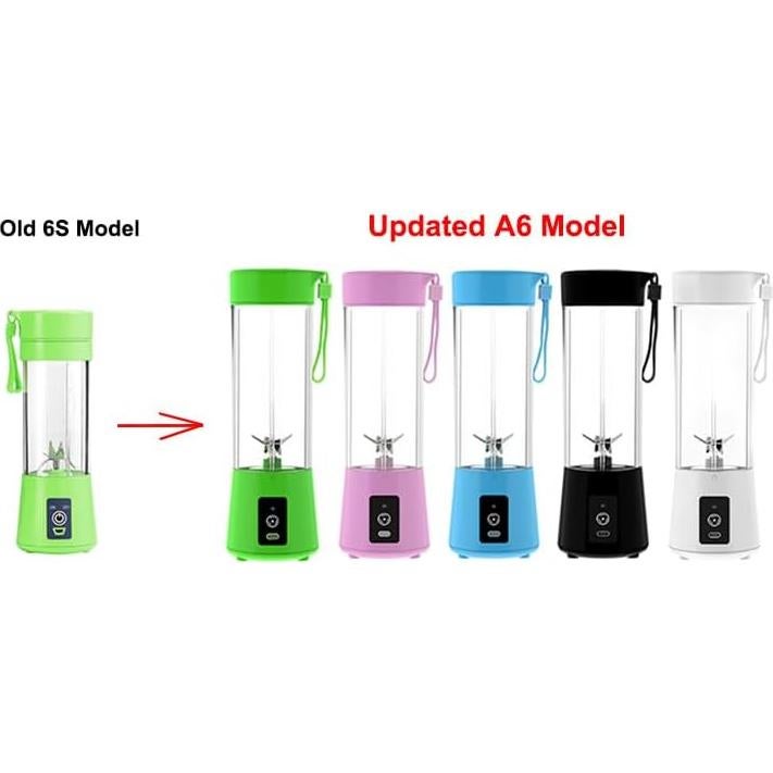 Portable Personal Blender | Juicer Blender For Smoothies and Fruit (1pc) | Rechargeable, Upgraded USB-C Connector, 304 Stainless Steel Blades, Upsized 400ML Mini Blender, Small, Black