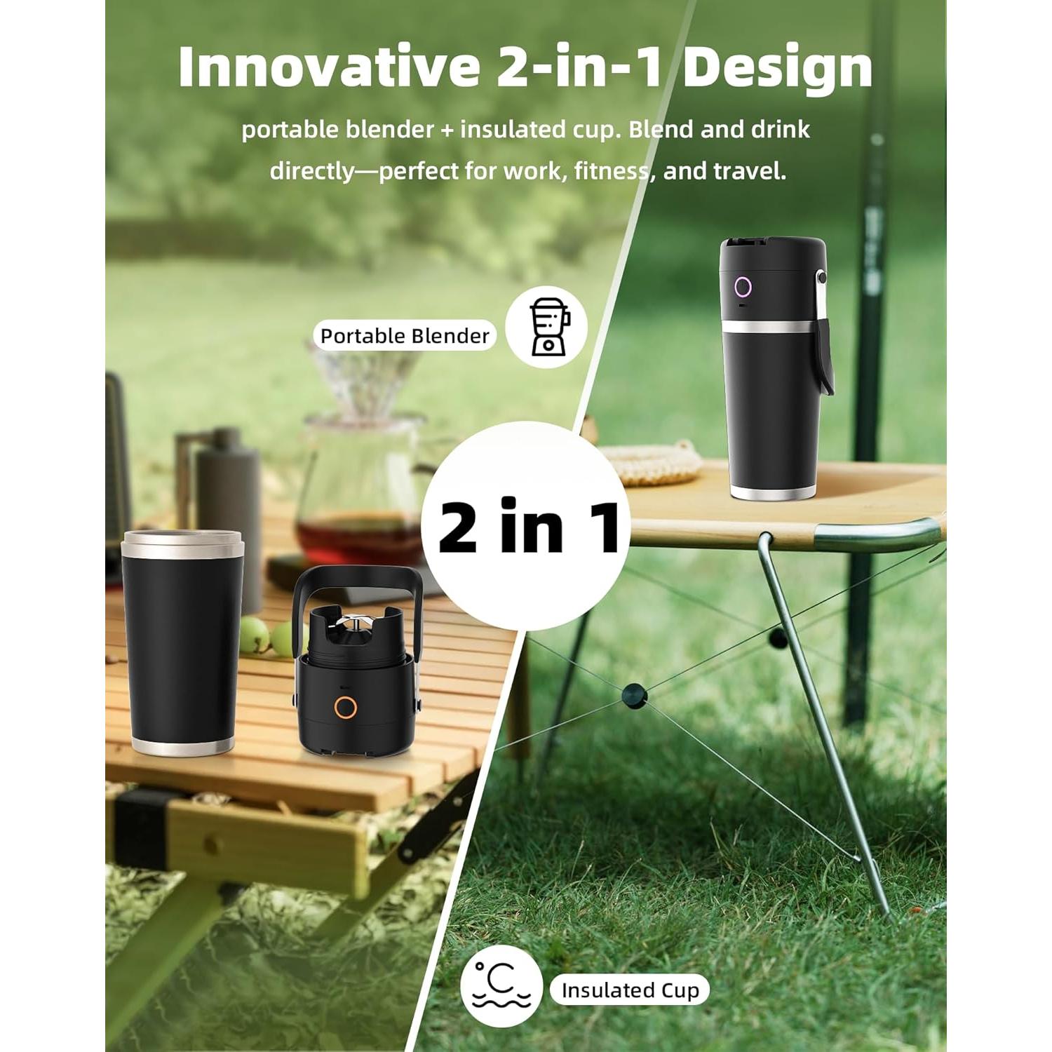 Licuadora Portátil Gofuch NKZ-60 590ml Acero Inoxidable