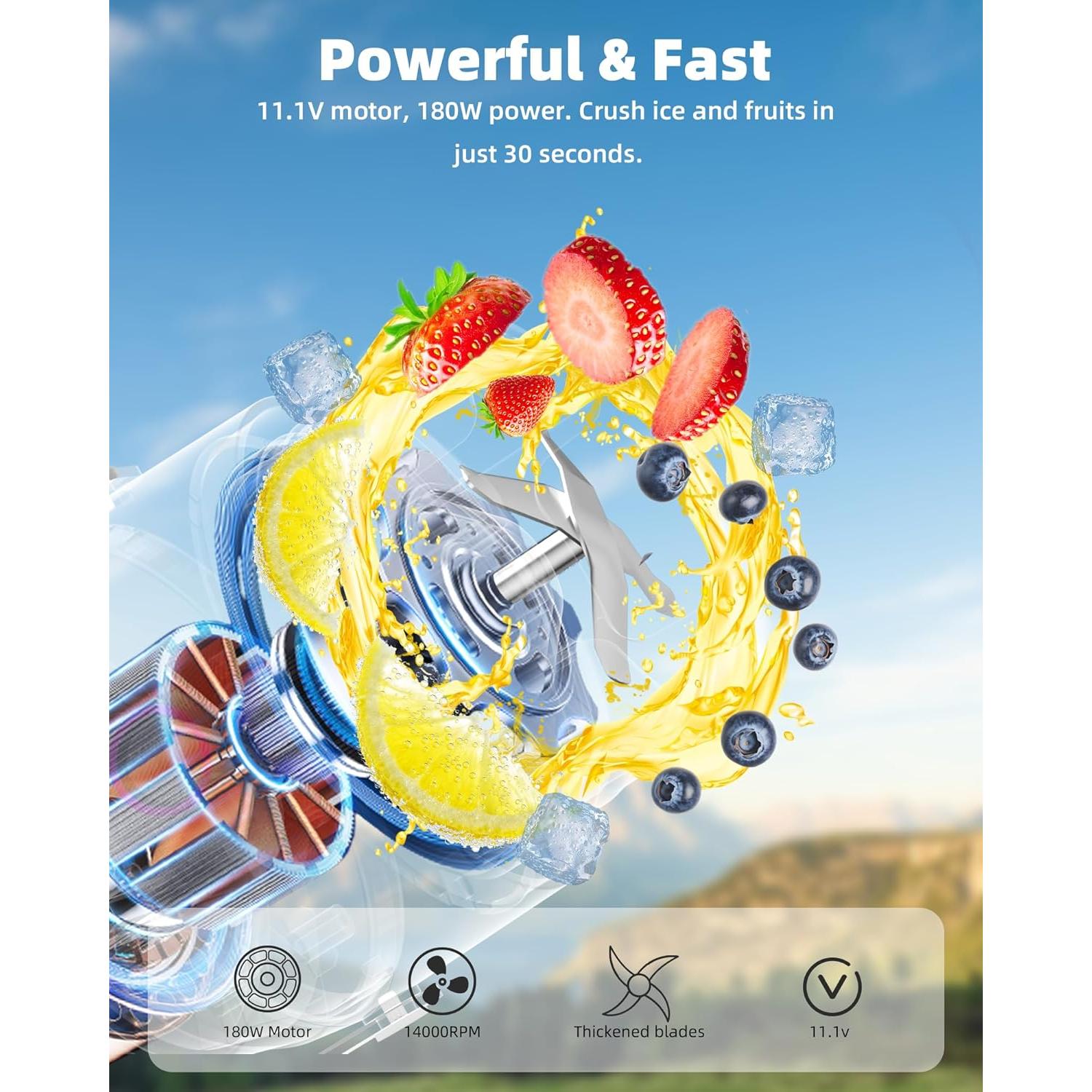 Licuadora Portátil Gofuch NKZ-60 590ml Acero Inoxidable