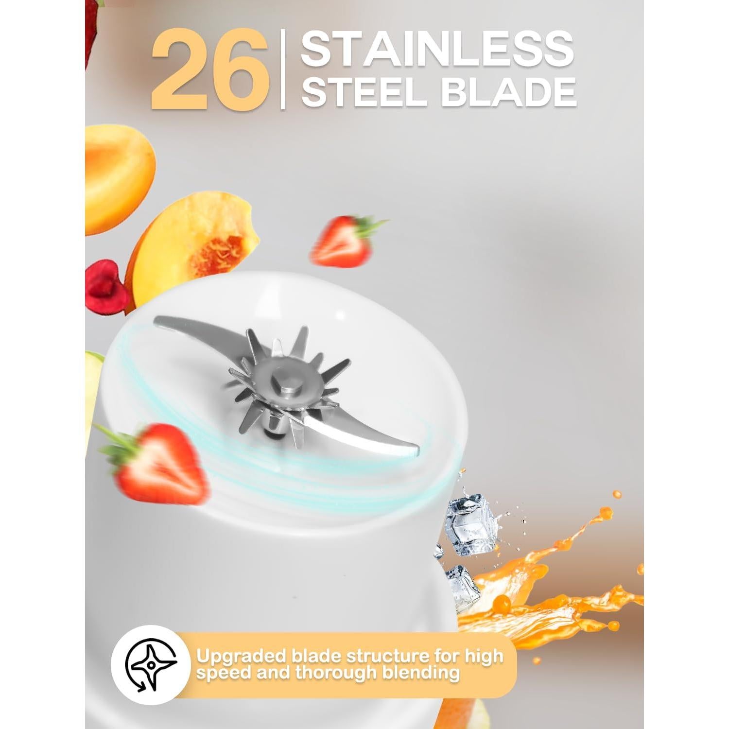 Licuadora Portátil Mojoco 24oz Inalámbrica con Cuchilla Acero