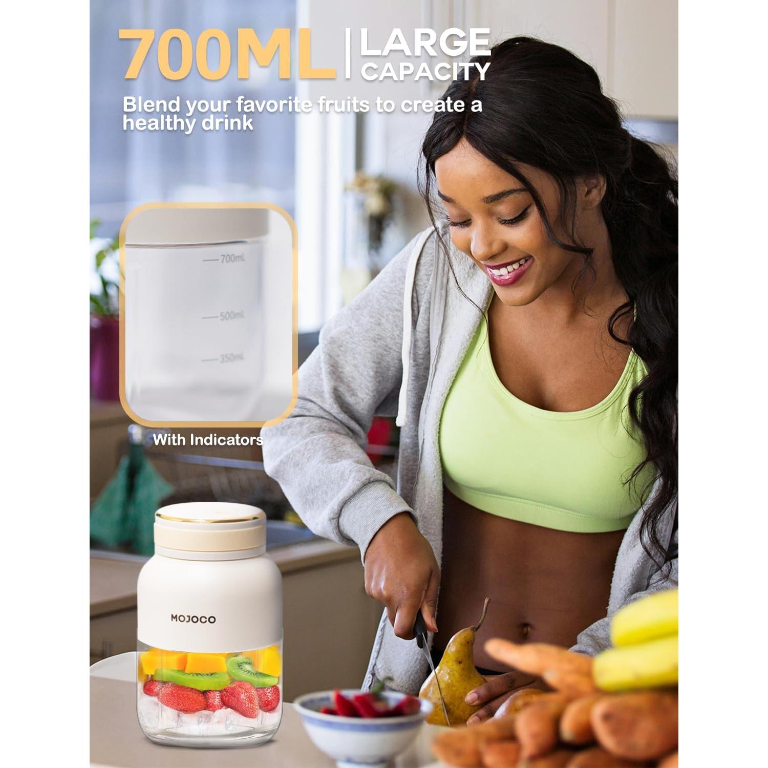 Licuadora Portátil Mojoco 24oz Inalámbrica con Cuchilla Acero