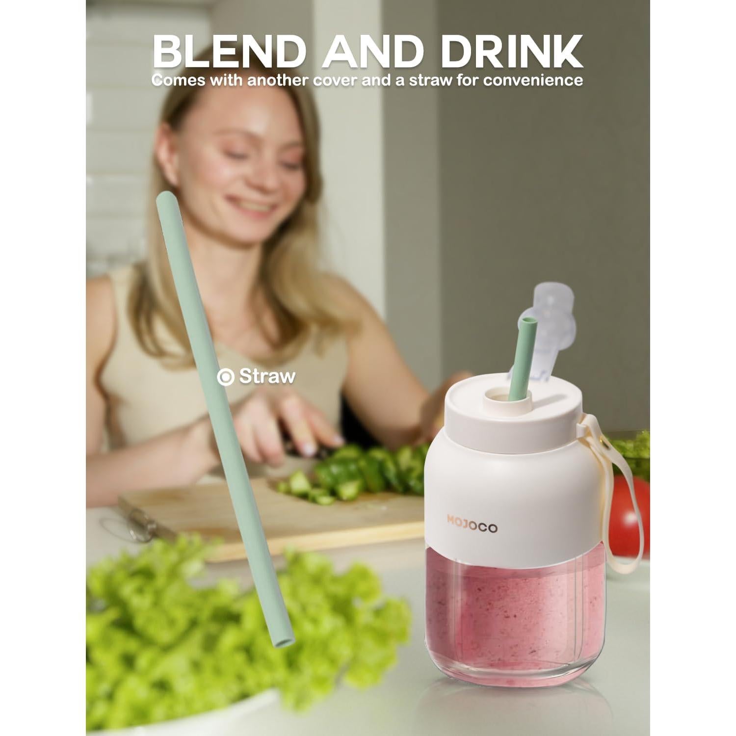 Licuadora Portátil Mojoco 24oz Inalámbrica con Cuchilla Acero